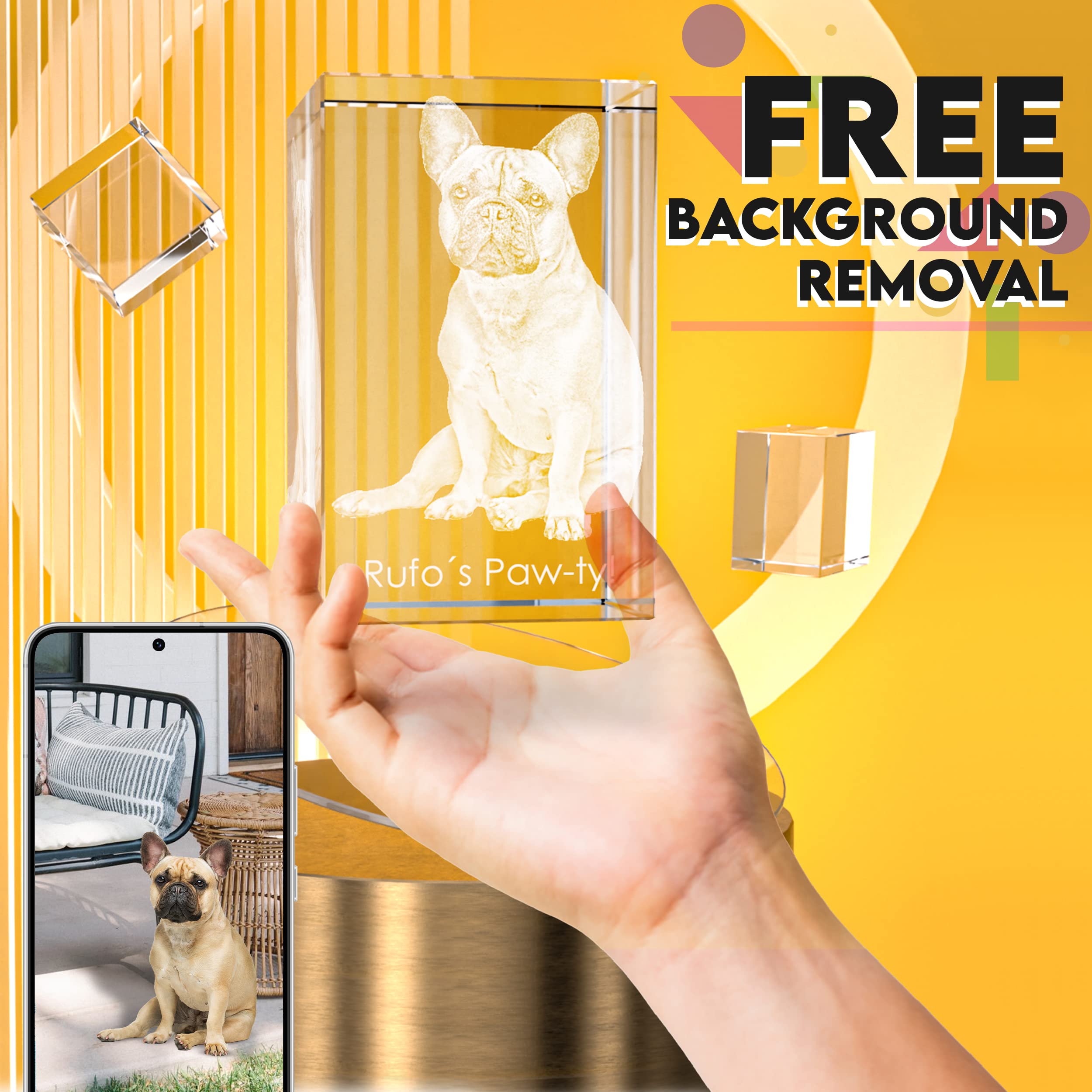 3D Laser Engraved Crystal Photo Gift - Personalized Custom Keepsake for Mom, Dad, Men & Women - Engraved Inside Landscape Crystal with Your Picture - Perfect for Christmas, Anniversary, Wedding & Special Occasions