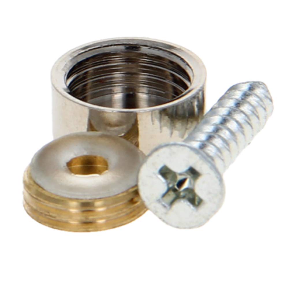 AmBAYZ 12mm Brushed Stainless Steel Mirror Screws & Decorative Caps - Silver Tone (2PCS) for Billboard Advertising, Glass Mirrors & Home Decor