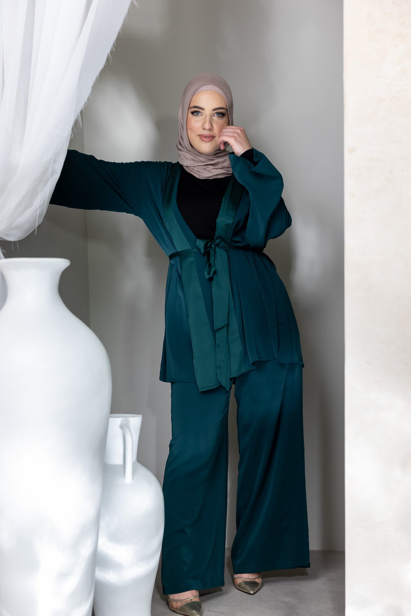 Crescent Millicent Pants for Women - High Waisted Wide Leg Trousers with Pockets | Perfect for Office, Travel & Casual Wear