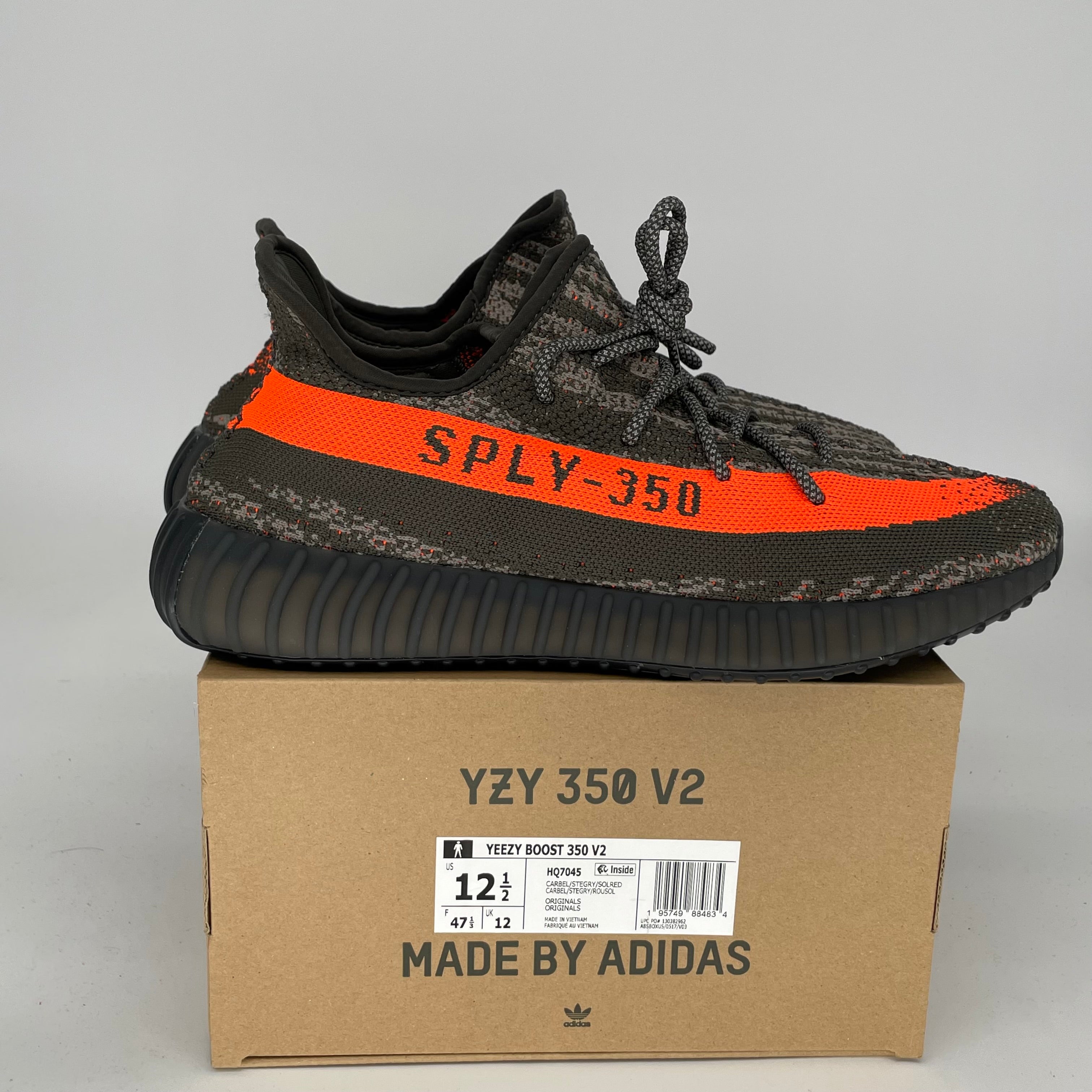 Adidas Yeezy Boost 350 V2 Carbon Beluga - Men's Size 12.5 (HQ7045) | Running Shoes, Casual Sneakers for Streetwear & Gym Workouts