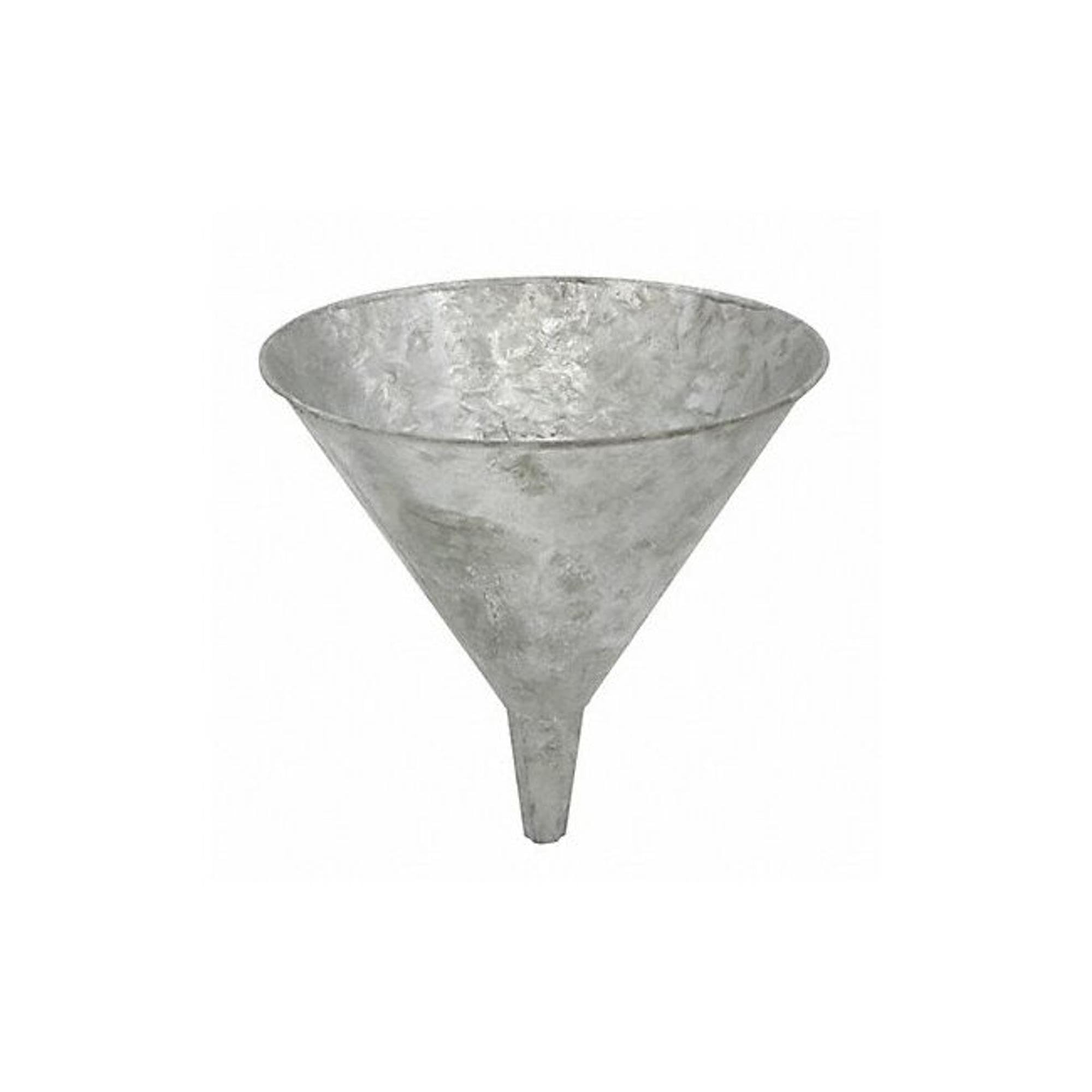 LubriMatic 75-017 4 Quart Galvanized Steel Funnel - Heavy Duty Metal Funnel for Automotive Fluids, Oil, Gas, and DIY Projects - Perfect for Garage, Workshop, and Home Use
