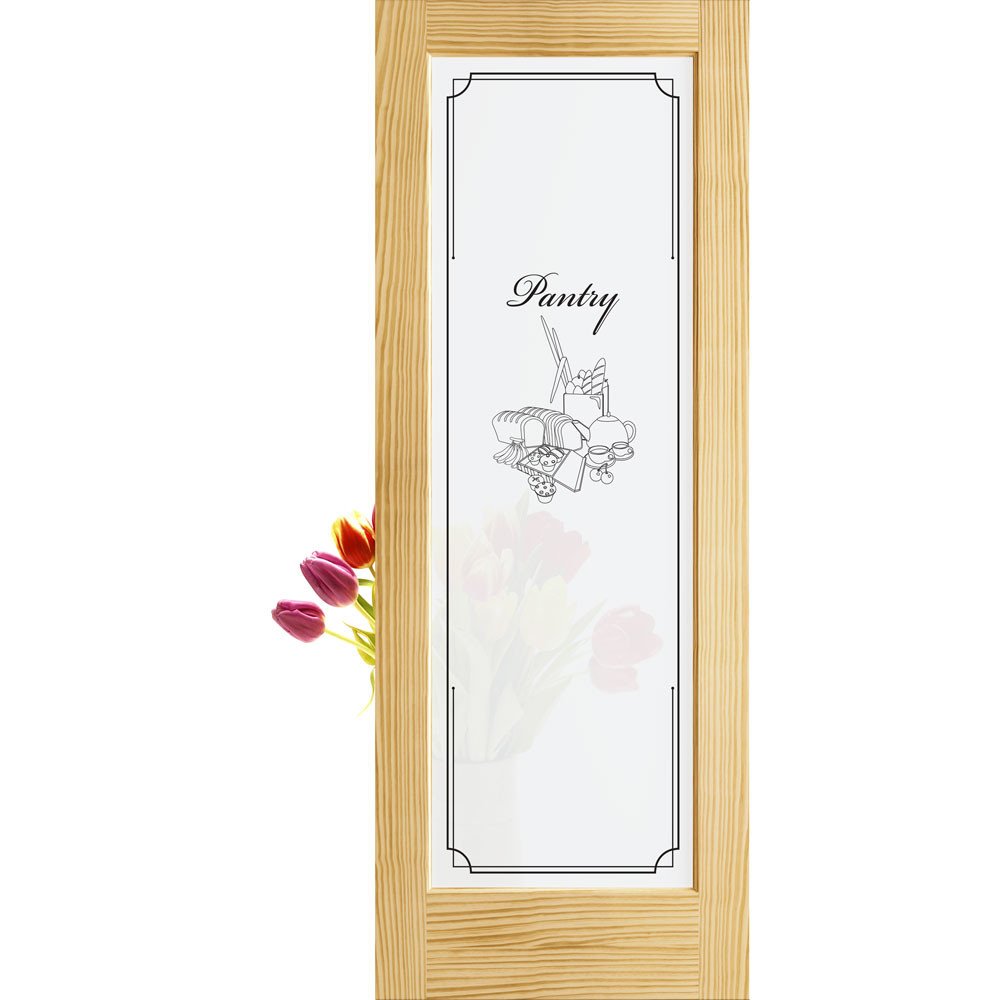 1-Lite Frosted Privacy Glass French Pantry Door Unfinished - 24