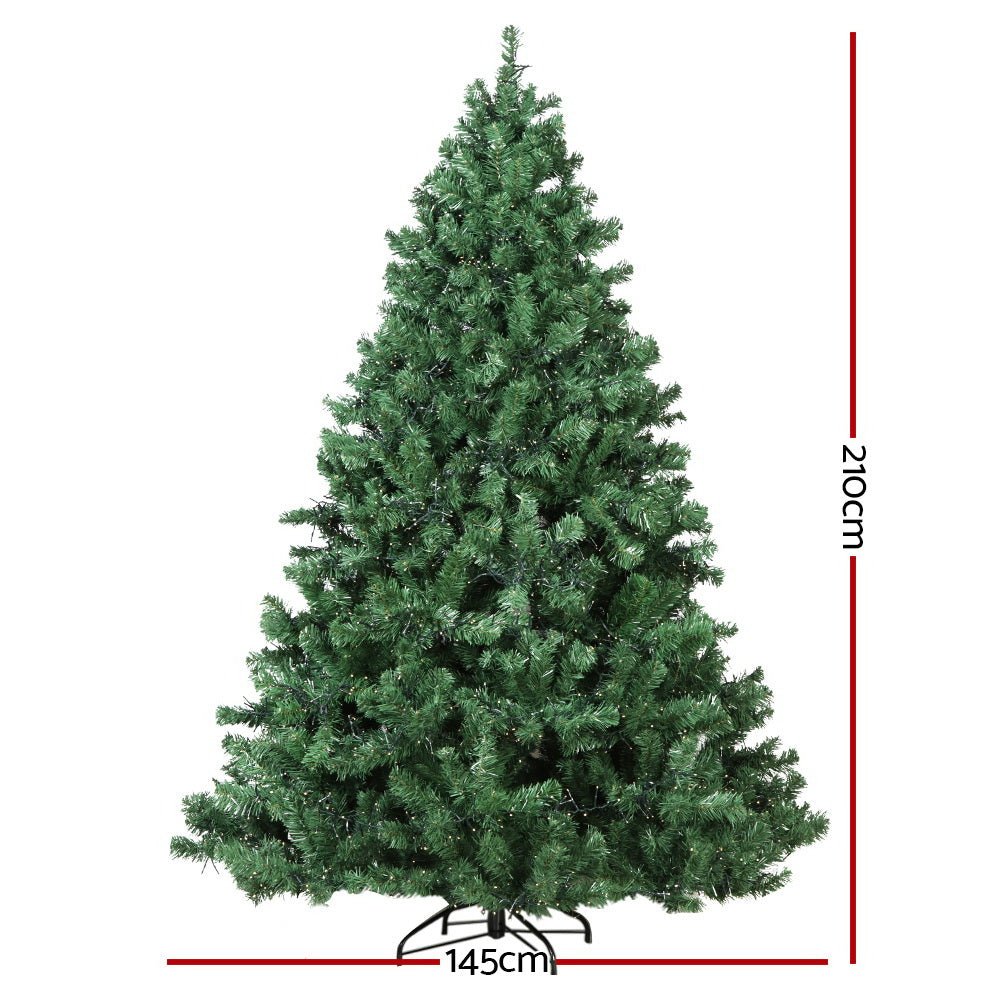 2.1M Pre-Lit Christmas Tree with 3000 Warm White LED Lights - Artificial Xmas Tree for Home, Office & Holiday Decorations