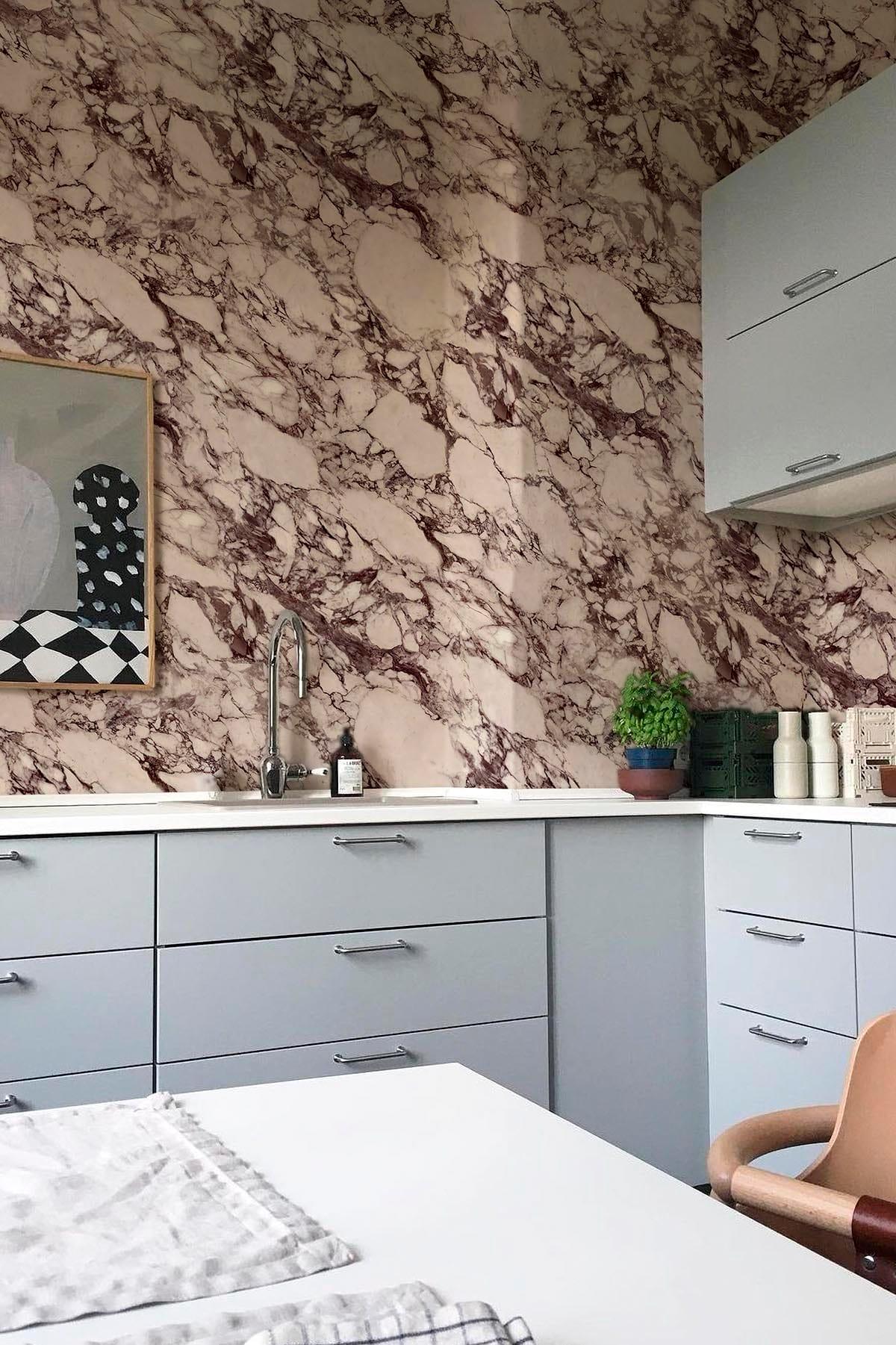 Luxury Calacatta Marble Burgundy Countertop Slab - Premium Natural Stone for Kitchen Islands, Bathroom Vanities & Home Decor