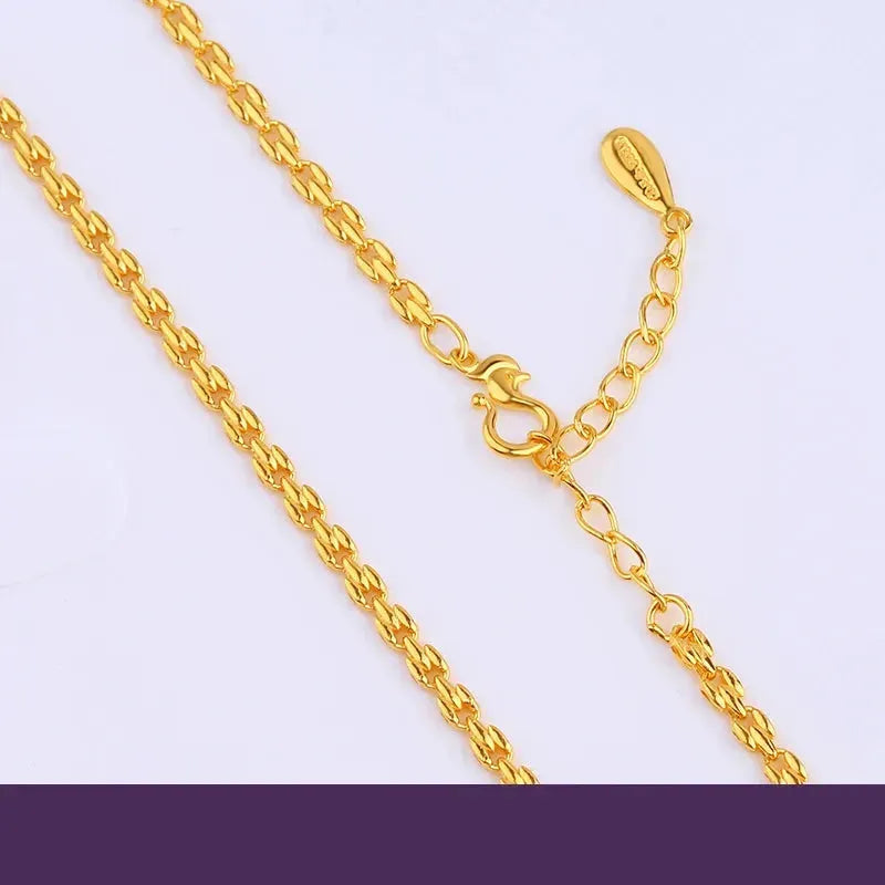 24K Pure Gold Necklace - Real AU 999 Solid Gold Chain for Women & Men | Classic Fine Jewelry Gift for Anniversary, Wedding & Special Occasions | Elegant & Timeless Design for Everyday Wear or Formal Events