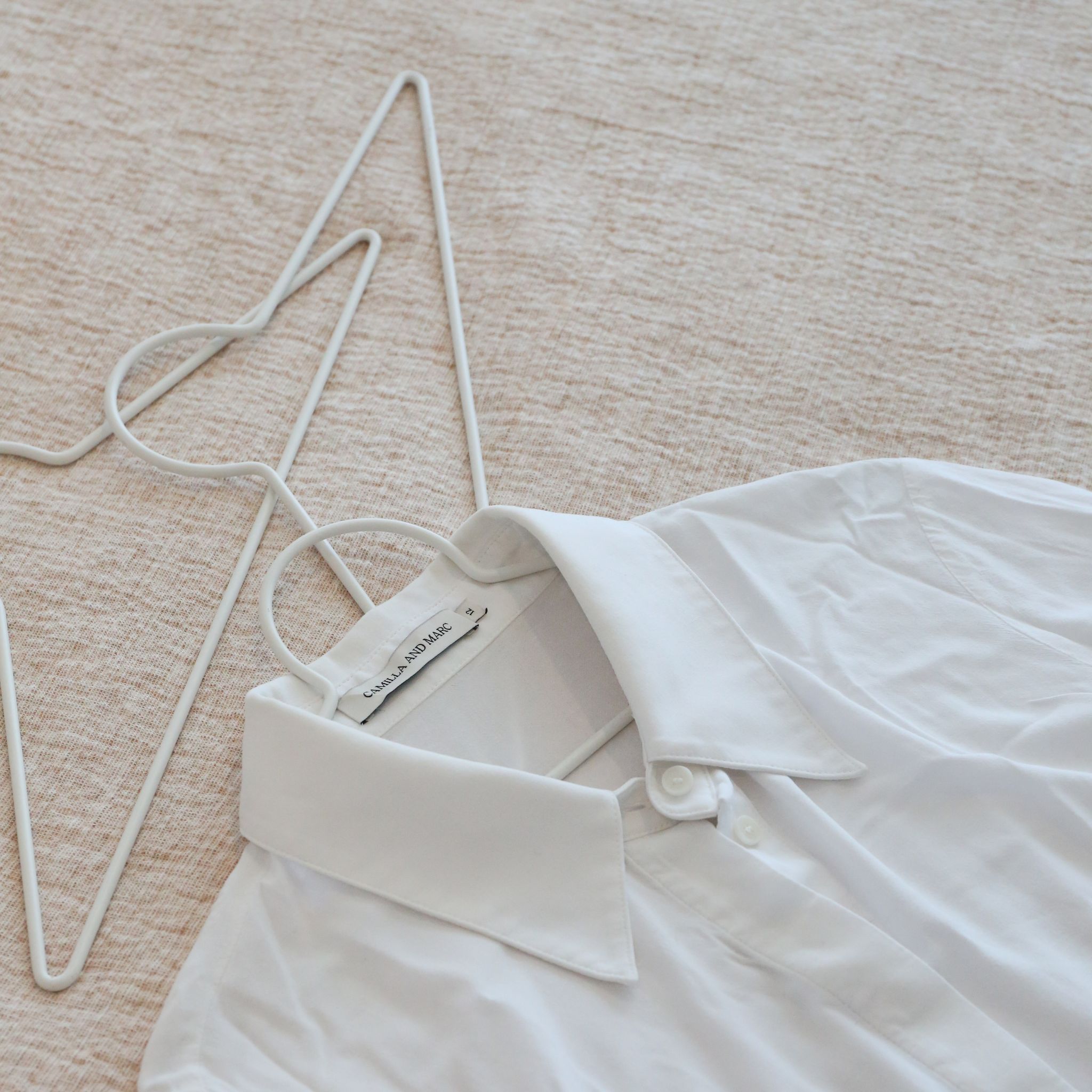 DESIGNSTUFF Curve Hangers Set of 3 - White Space-Saving Closet Organizers for Pants, Skirts & Scarves | Perfect for Small Closets & Dorm Rooms