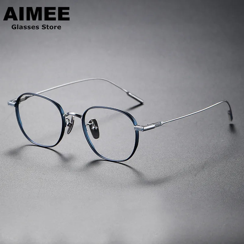 Aimee Women's Full Rim Polygon Square Titanium Eyeglasses Frame 49808 - Lightweight & Durable Eyewear for Work, Reading & Fashion