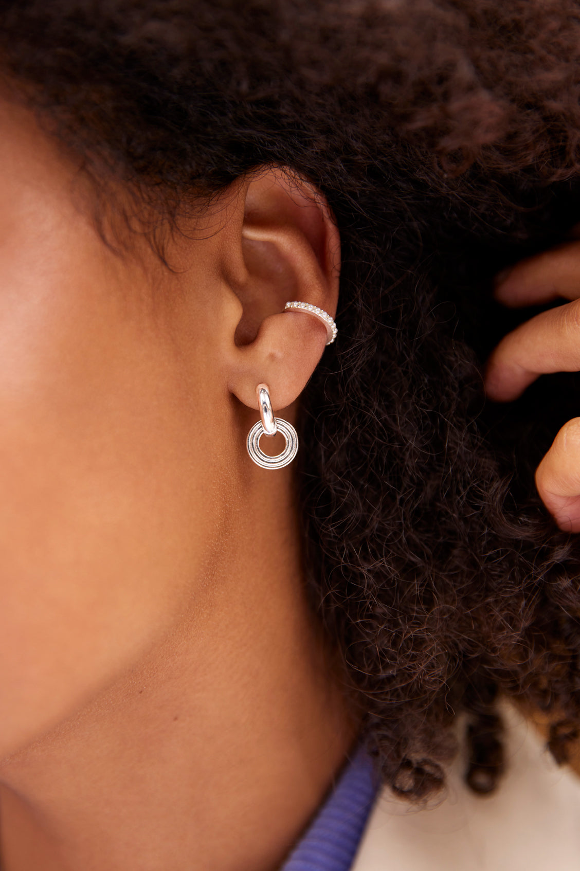 Stylish Grooved Circle Drop Hoop Earrings for Women - Perfect for Parties, Weddings & Everyday Wear