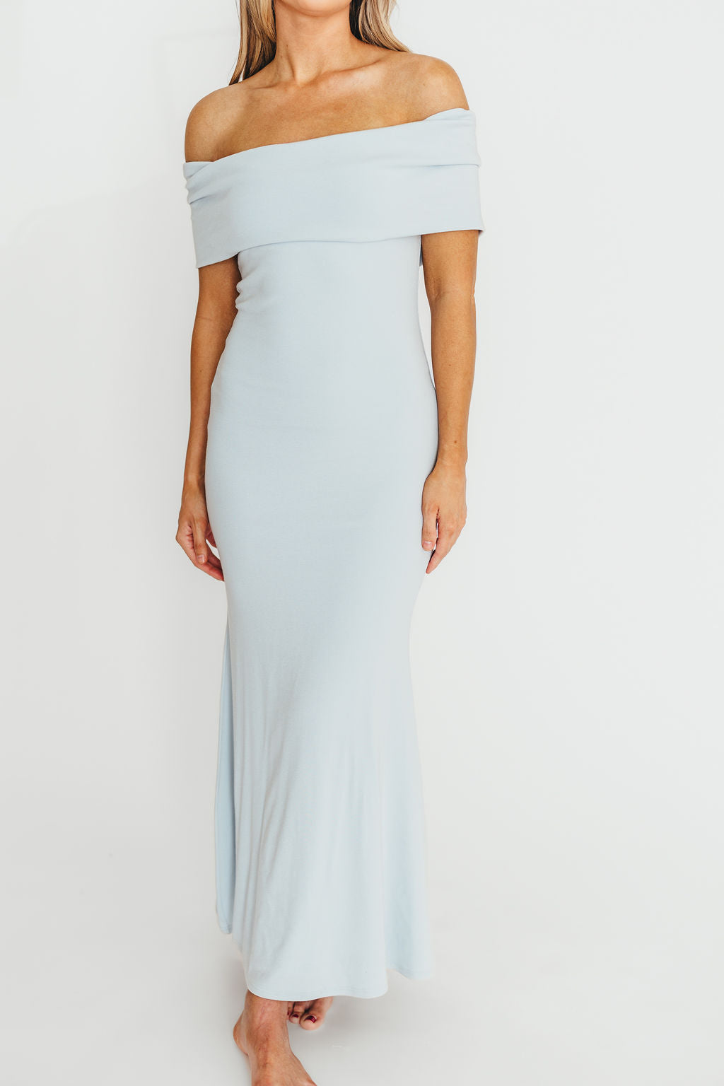 Monroe Maxi Dress in Blue - Bump Friendly Maternity Dress for Women | Flowy Summer Dress for Pregnancy, Beach, Vacation & Special Occasions