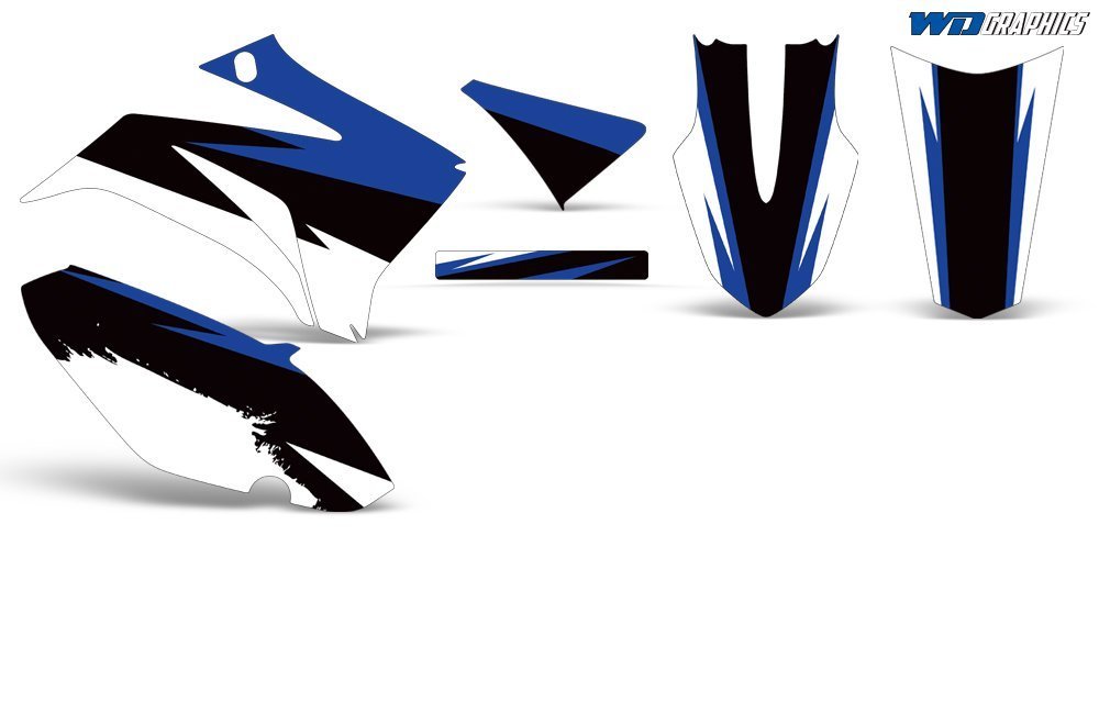 MX Dirt Bike Graphics Kit Sticker Decal with Rim Trim & Number Plates - Compatible with Yamaha TTR 125 (2008-2018) - Midnight Race Design - Off-Road Motocross Customization for Racing & Trail Riding