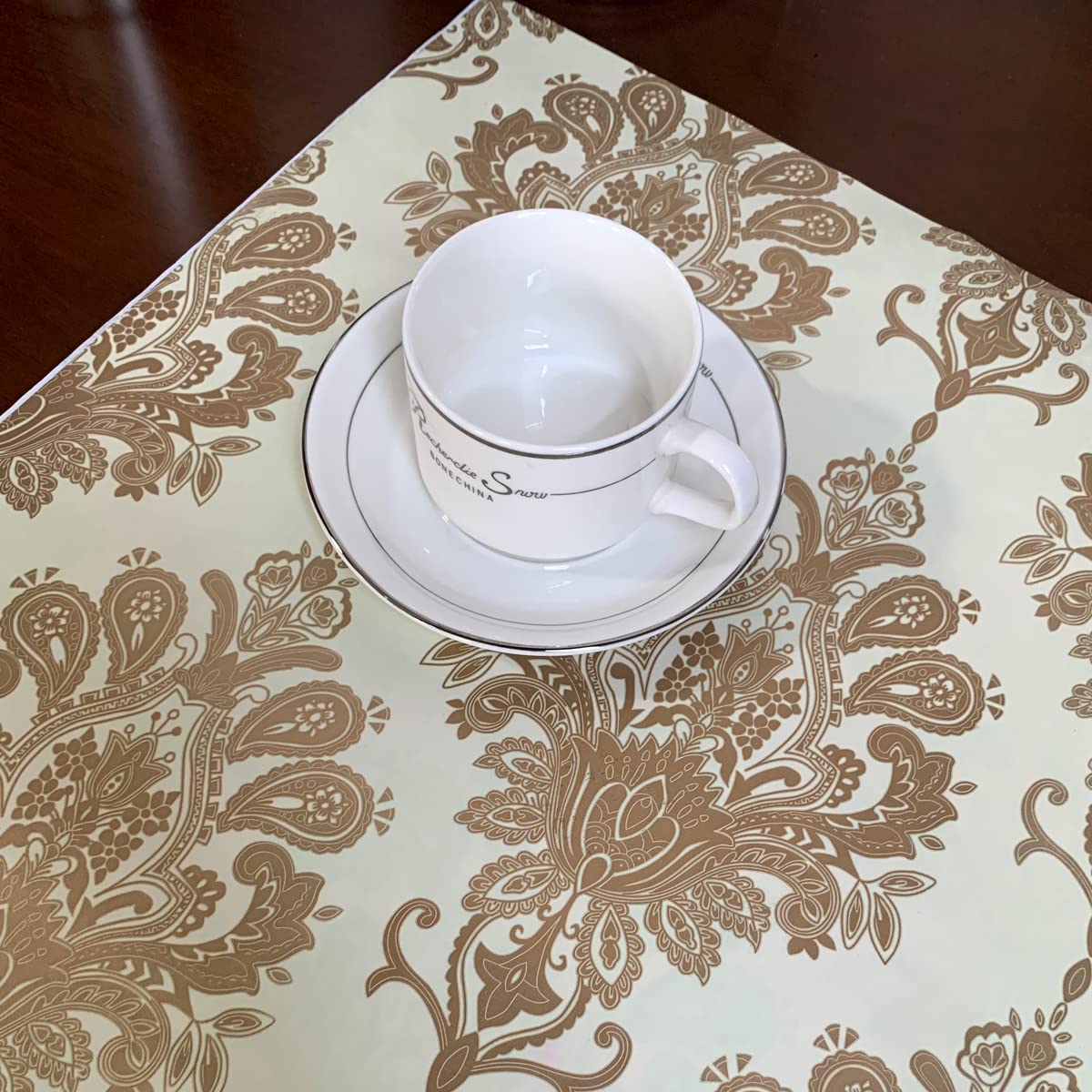 Premium Gold Damask Self-Adhesive Shelf Liner - 17.7