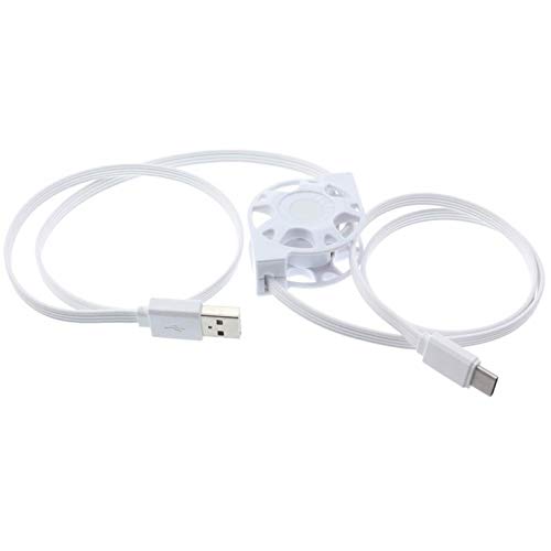 Retractable USB-C Cable - Fast Charging & Sync Compatible with LG Wing, Velvet Phones - Perfect for Travel, Office & Home Use