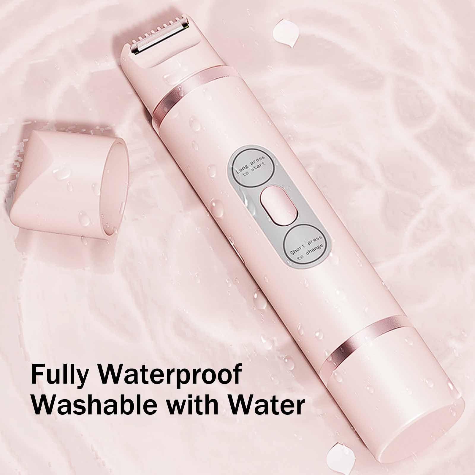 Favorabler-D Women's Electric Razor - 2-in-1 Rechargeable & Waterproof IPX7 Lady Shaver for Smooth Legs, Underarms & Bikini Area - Full Body Hair Removal for Travel, Gym & Everyday Use (Pink)