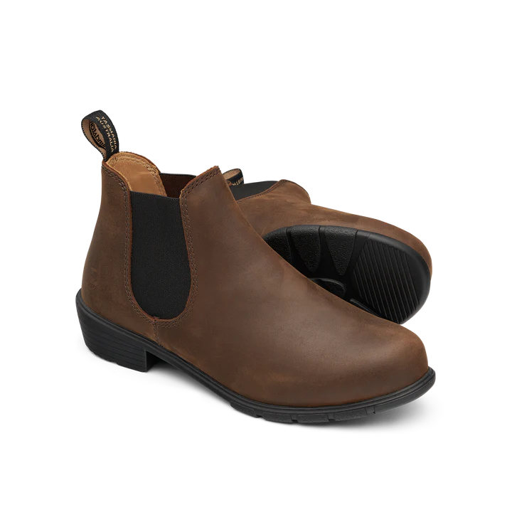 Blundstone 1970 Women's Chelsea Boots - Low Heel Ankle Boots in Antique Brown | Comfortable & Stylish Footwear for Casual Outings, Work & Outdoor Adventures