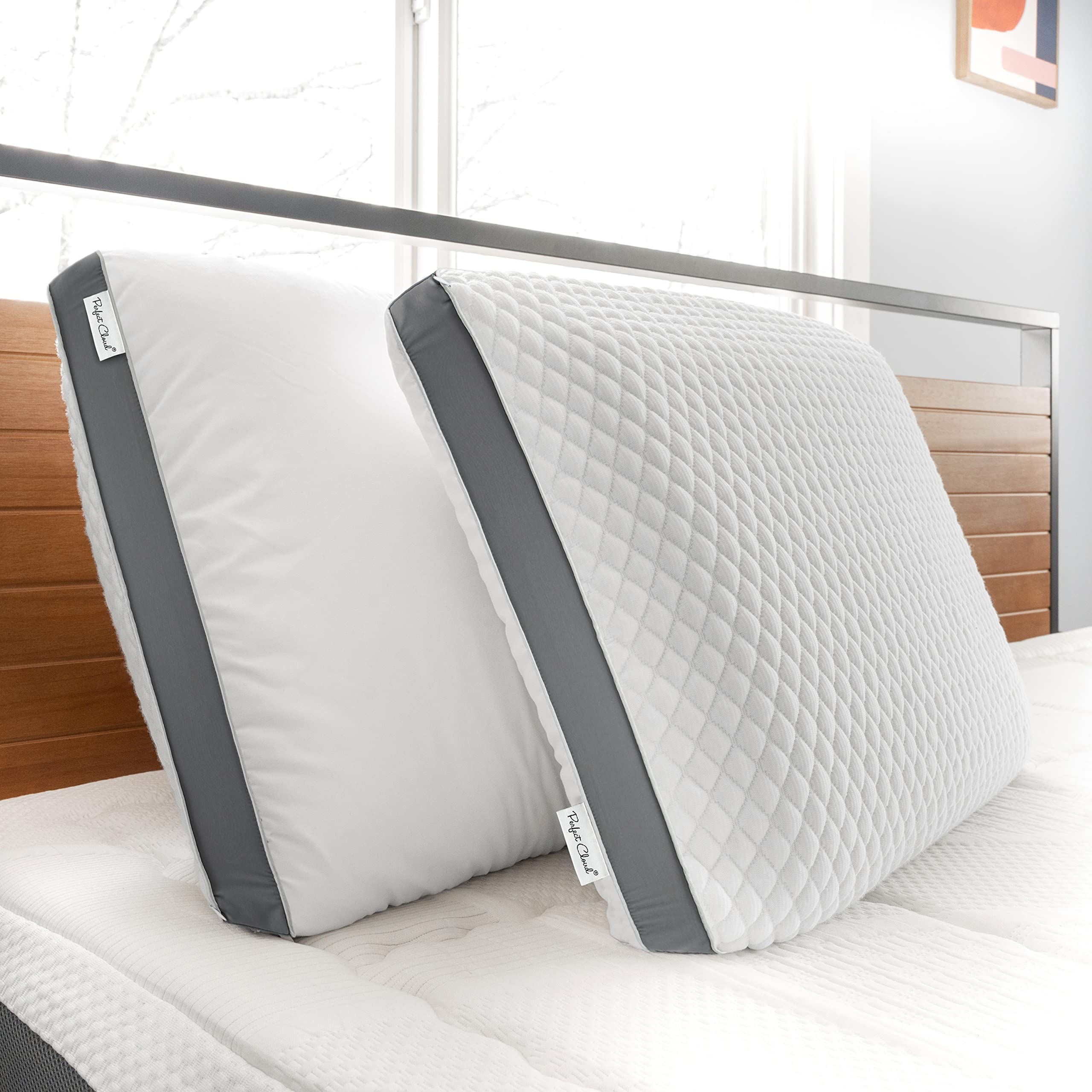 Dual Temperature Memory Foam Pillow with Adjustable & Removable Layers - Cooling & Supportive Pillow for Back, Stomach & Side Sleepers - Luxury Custom Loft Bed Pillow for Better Sleep - Ideal for Hot Sleepers & Neck Pain Relief