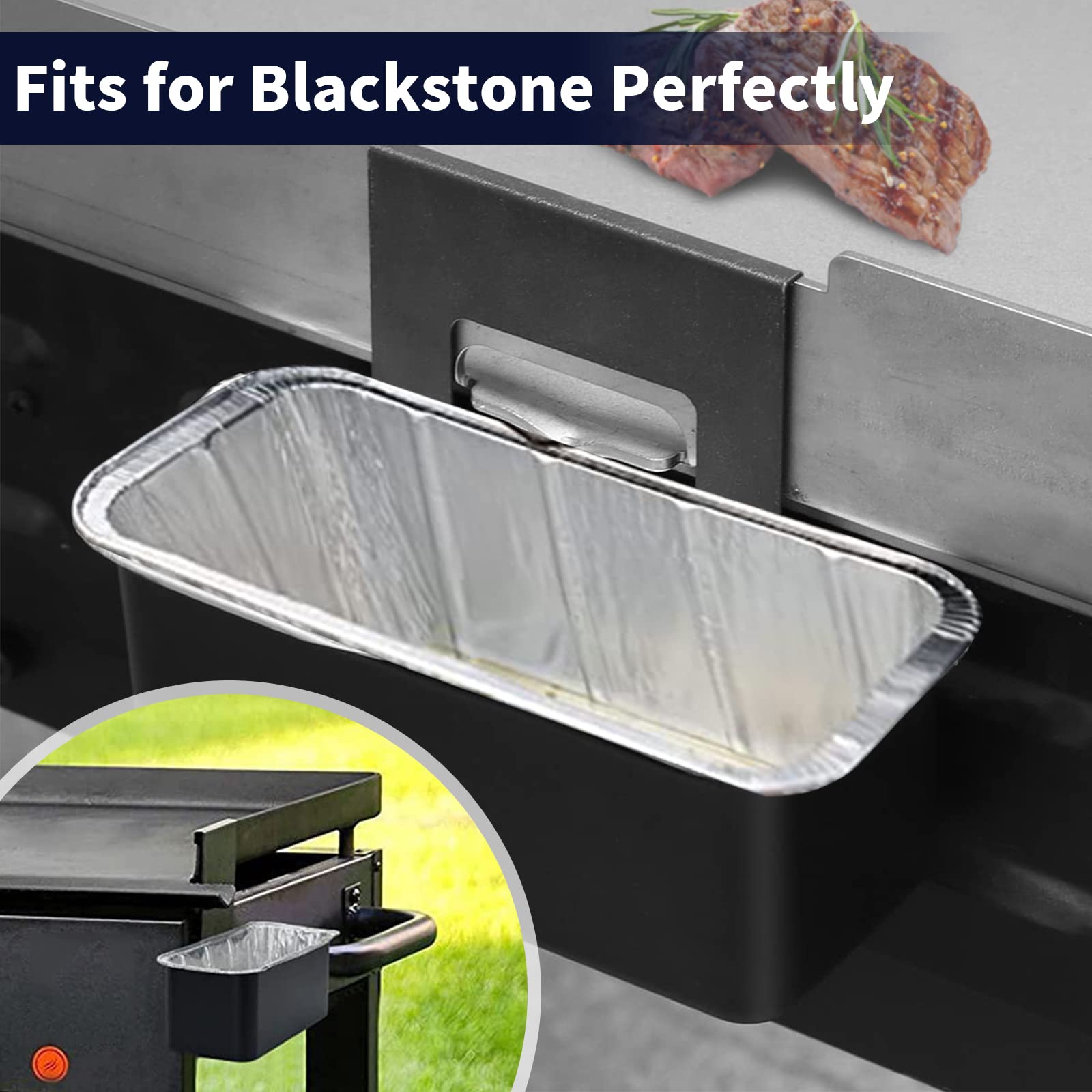30 Pack Grease Cup Liners for Blackstone Griddles 17-36 Inch | Aluminum Foil Drip Pan & Grease Catcher | Compatible with 17, 22, 28, 30, 36 Inch Models | Perfect for Outdoor Cooking, Camping & Backyard BBQs