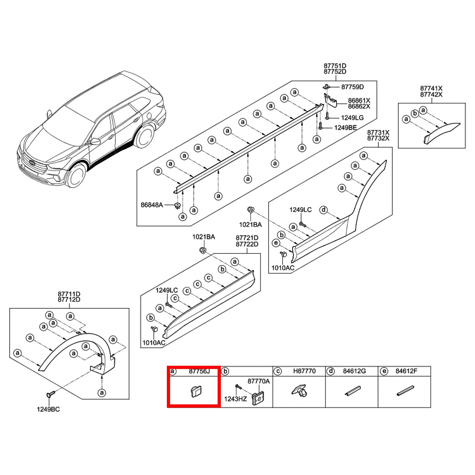 OAUTOO 40PCS Fender Flare Rocker Door & Exterior Moulding Clips with Sealer - Compatible with Hyundai 87756-1F000 - Perfect for Car Body Repair and Trim Replacement