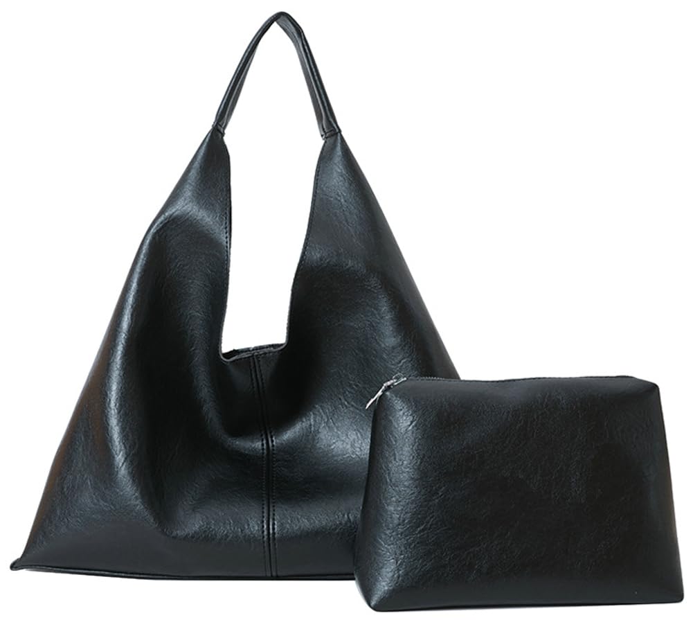 Retro PU Leather Hobo Tote Bags for Women - Large Capacity Crossbody Purse for Work & Travel