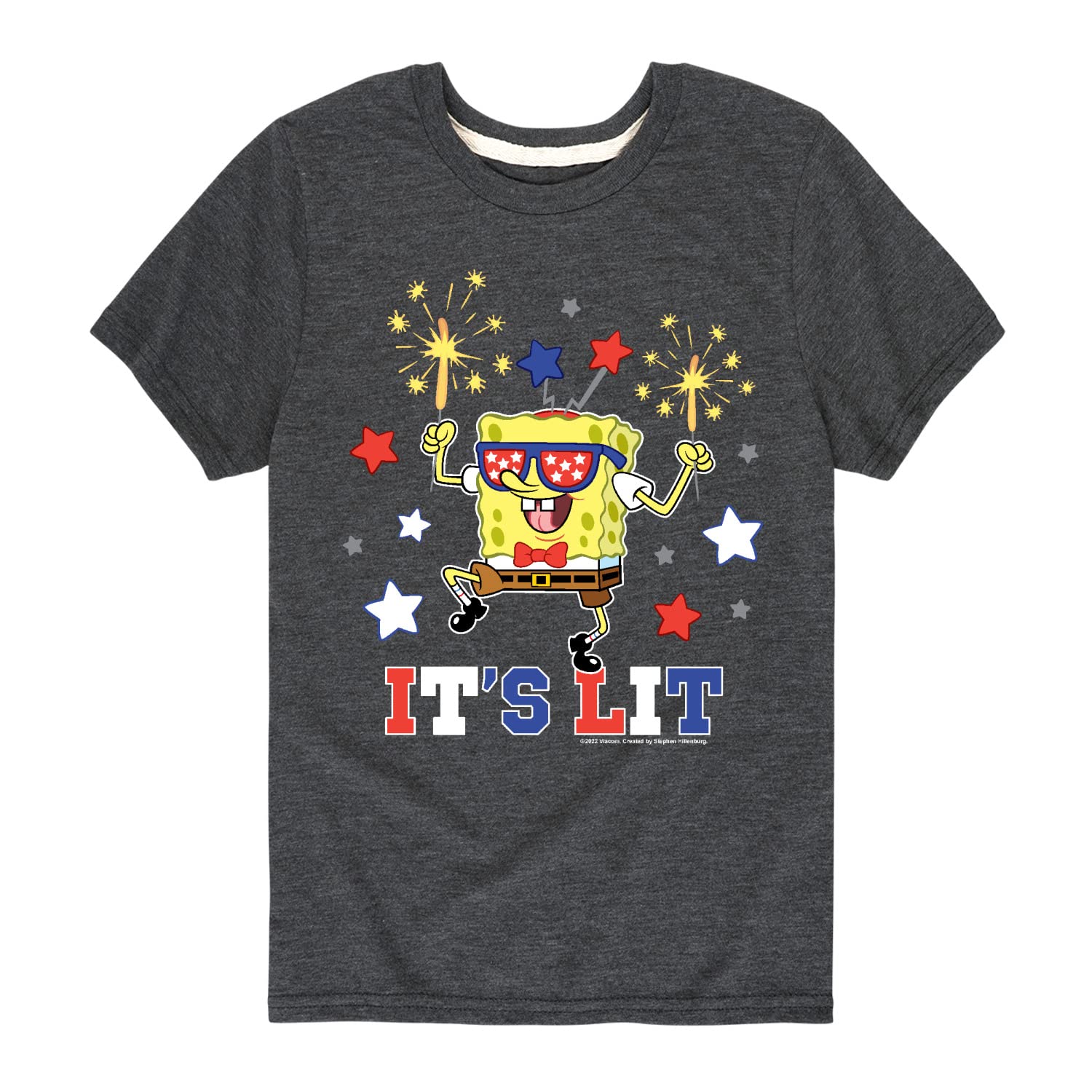 HYBRID APPAREL Spongebob Squarepants It's Lit Graphic T-Shirt for Toddler & Youth | Fun Cartoon Tee for Playdates, Birthday Parties & Casual Wear