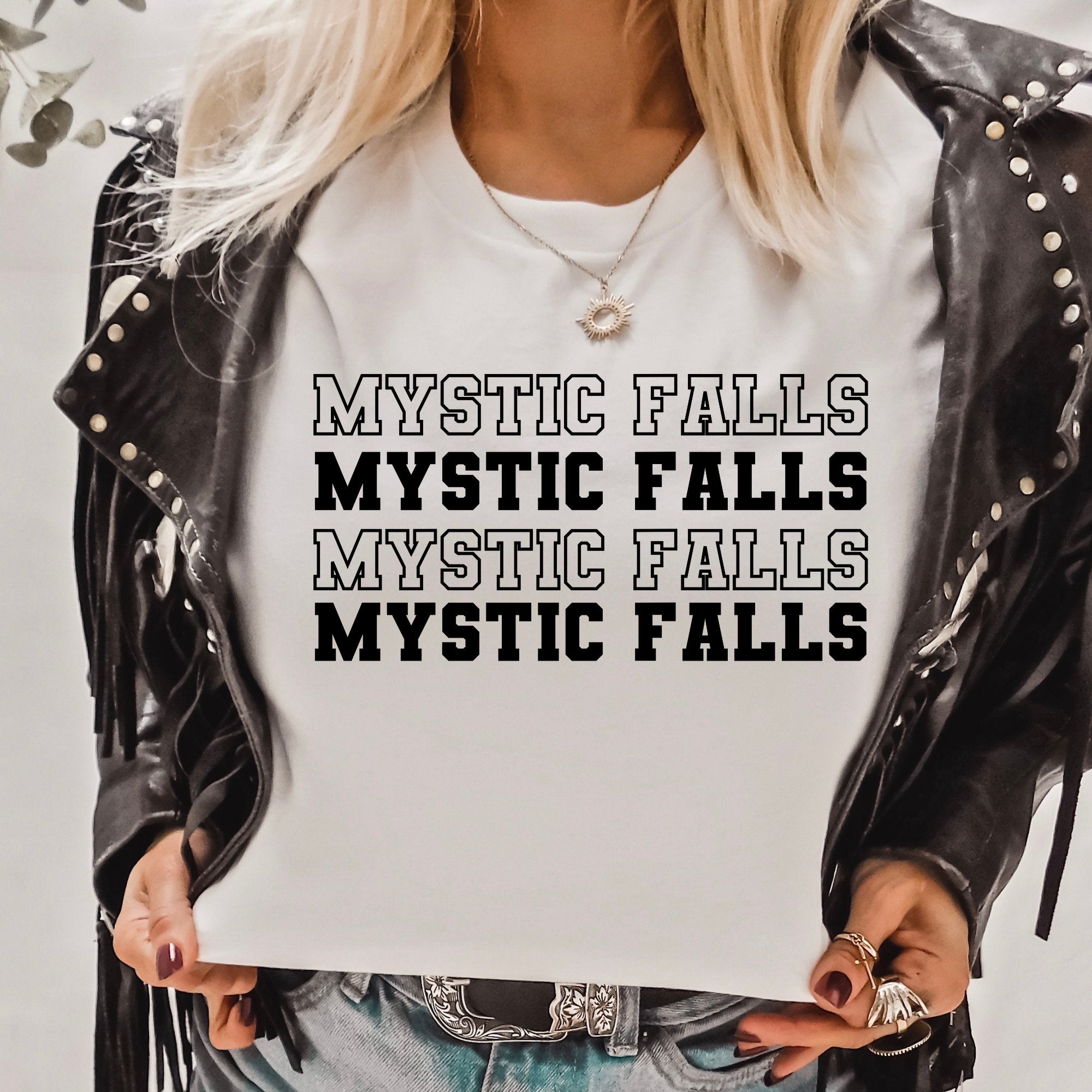 Vampire Diaries TVD Damon Salvatore & Stefan Salvatore T-Shirt - Mystic Falls Merchandise - Perfect Gift for TVD Fans - Wear to Conventions, Halloween & TV Show Marathons