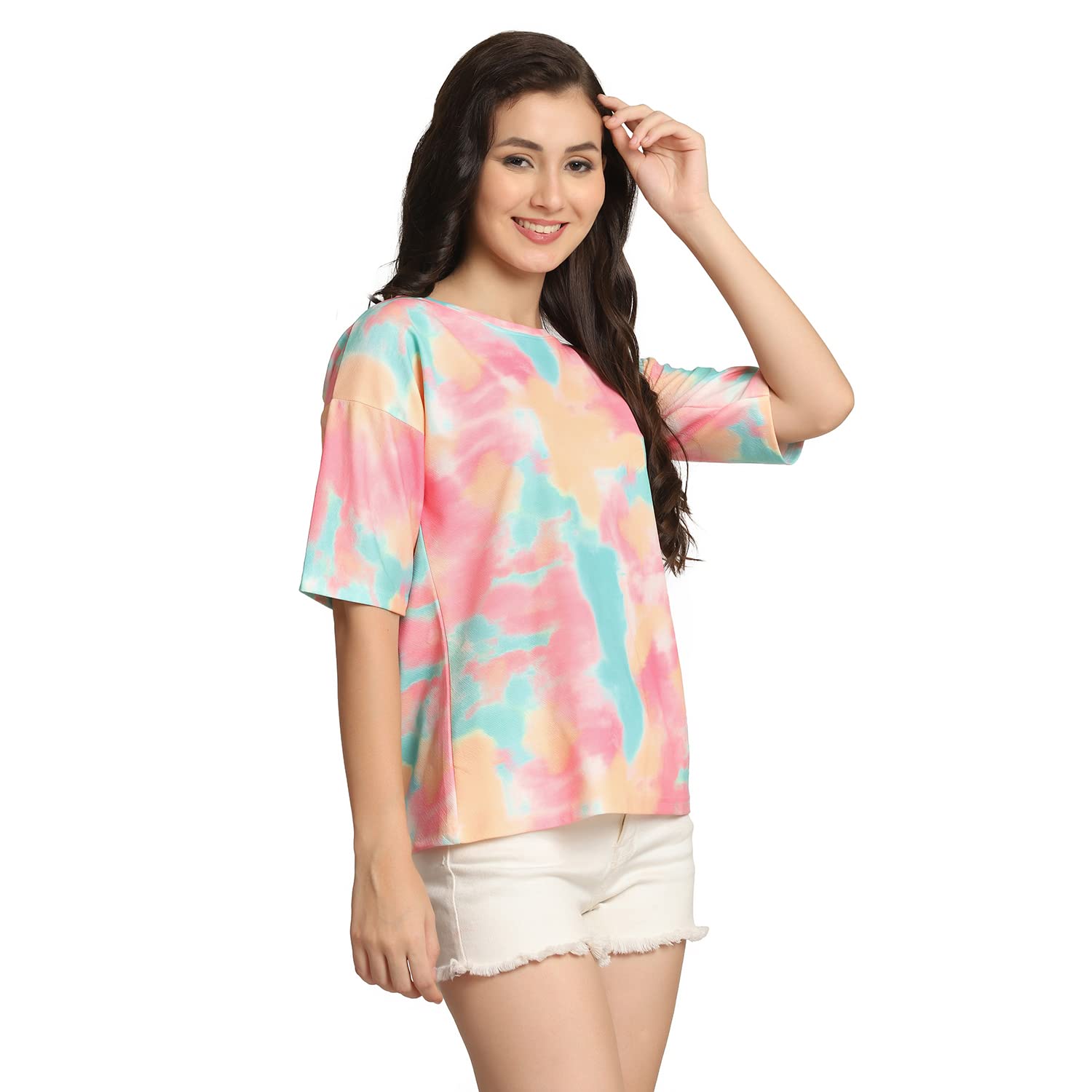 Dhruvi Trendz Women's Oversized T-Shirt - Casual Loose Fit Cotton Tee for Everyday Wear | Perfect for Lounge, Streetwear & Summer Outfits