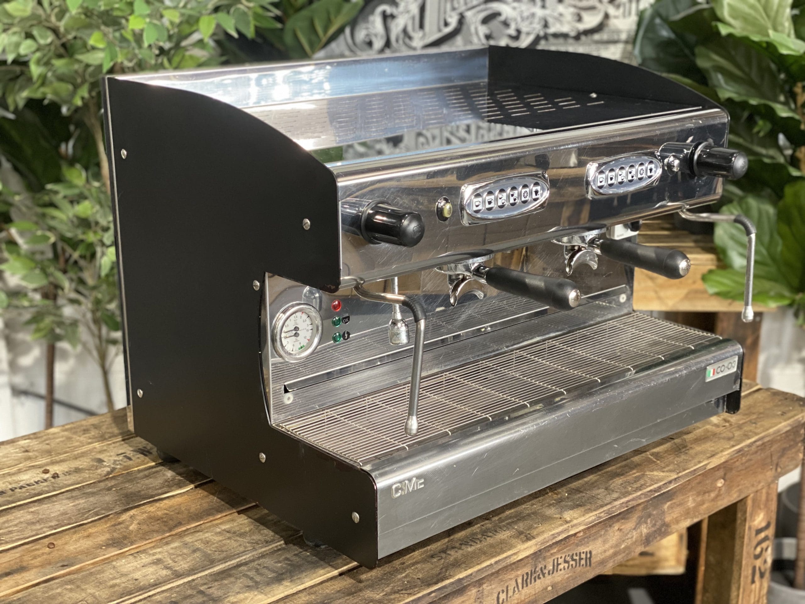CIME CO 03 2 Group Black Commercial Espresso Machine for Coffee Shops, Restaurants & Cafes - Professional Grade Coffee Maker with Dual Boiler System