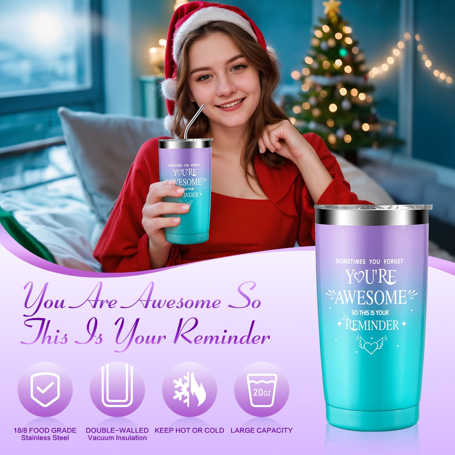 Unique Spa Relaxation Self Care Gift Basket for Women - 8P Purple Birthday, Friendship, Get Well Soon Gift for Best Friend, Mom, Wife, Sister - Perfect for Christmas, Valentine's Day & Mother's Day - Home Spa & Stress Relief Gift Set