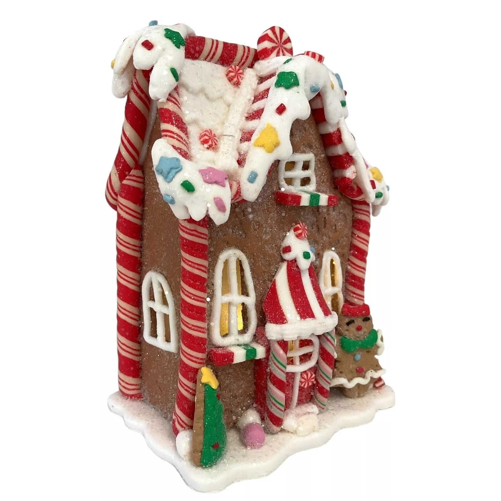 5.5-Inch Battery Operated Clay Dough Holiday Gingerbread House Decoration Kit - DIY Christmas Decor for Kids, Party Favors & Festive Home Decor