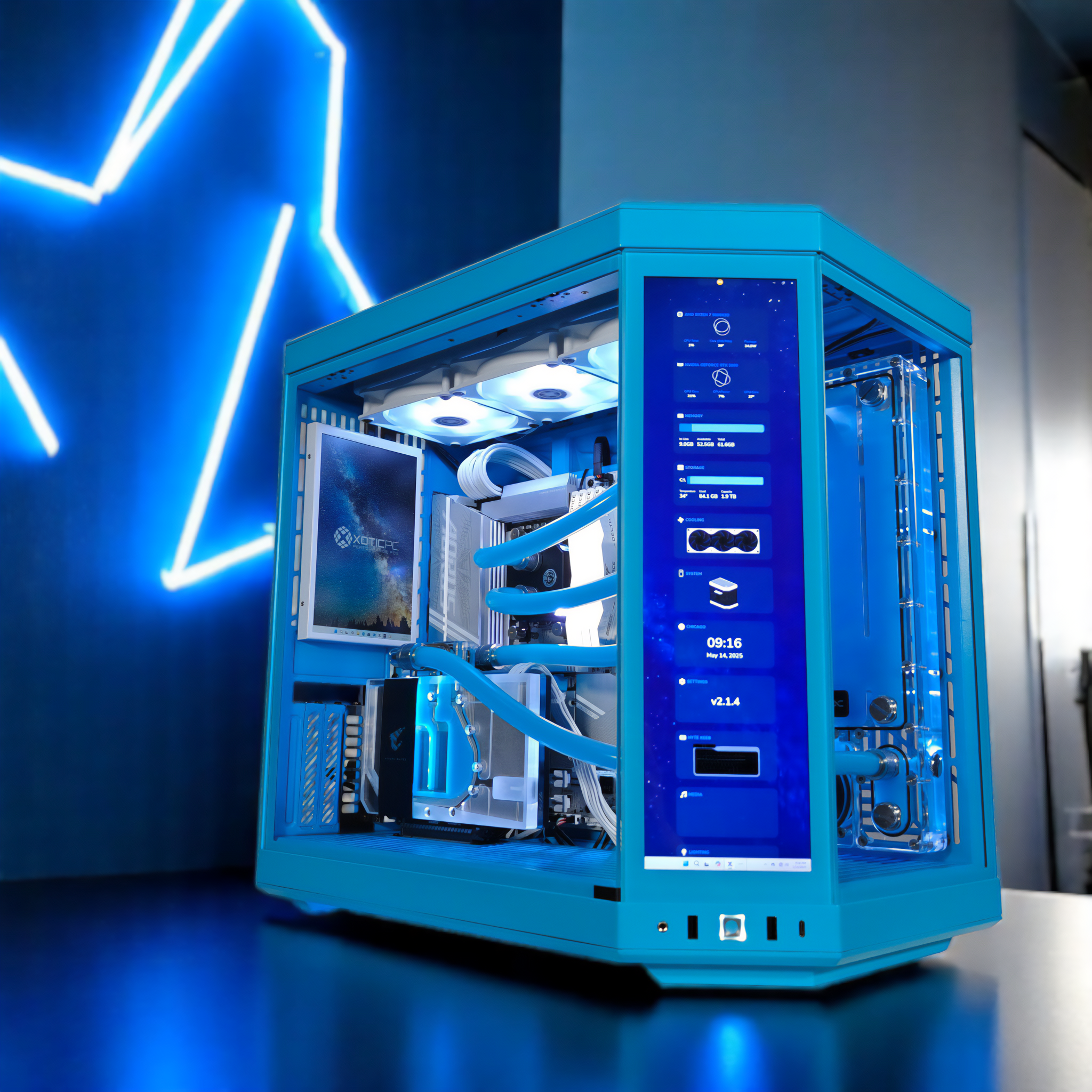 Y70 Blueberry Black Label Gaming Desktop with AMD X870 & DDR5 RAM - High Performance PC for 4K Gaming, Streaming & Content Creation