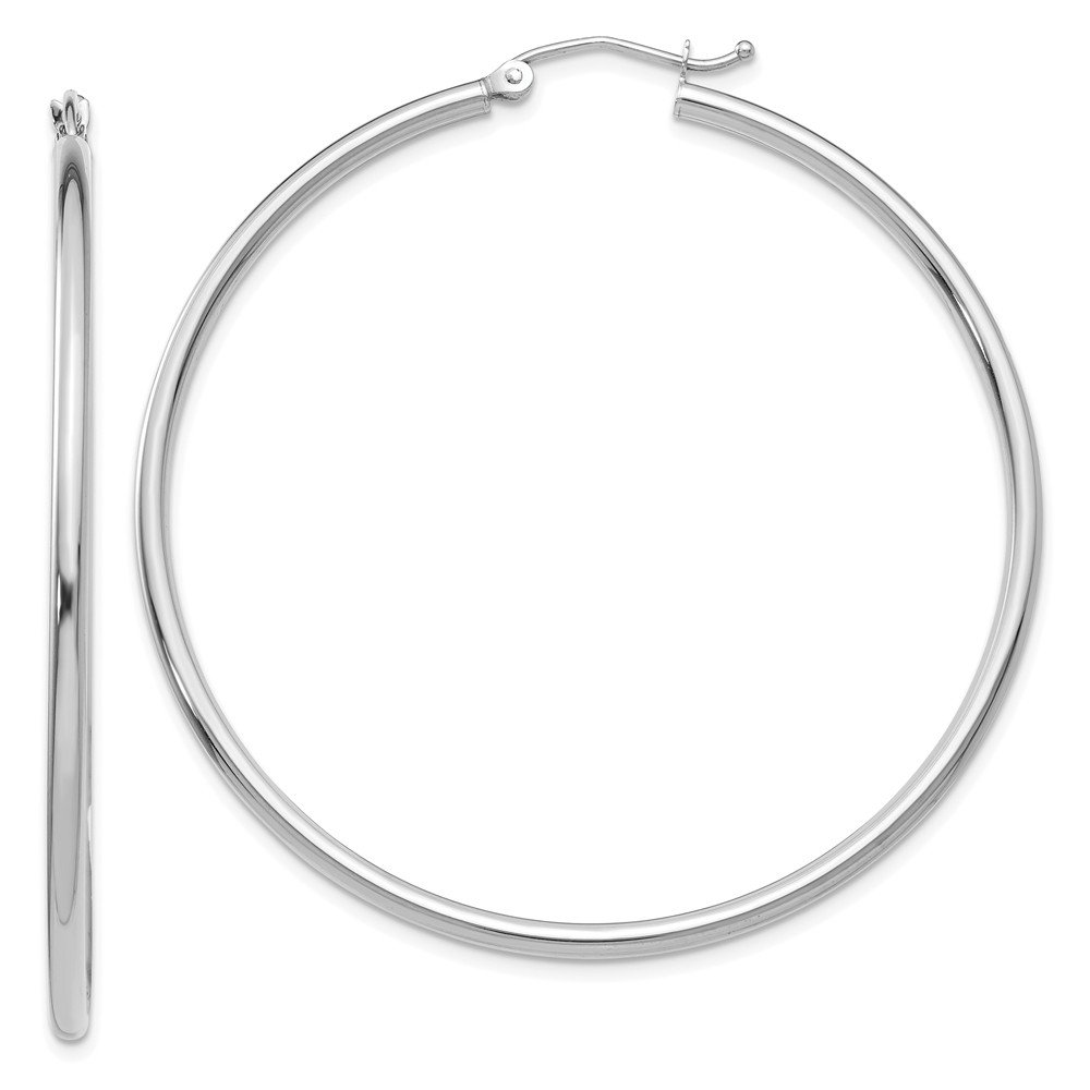 14K White Gold Lightweight Hoop Earrings for Women - Dainty Everyday Hoops, Minimalist Jewelry Gift for Her - Perfect for Work, Date Night & Special Occasions