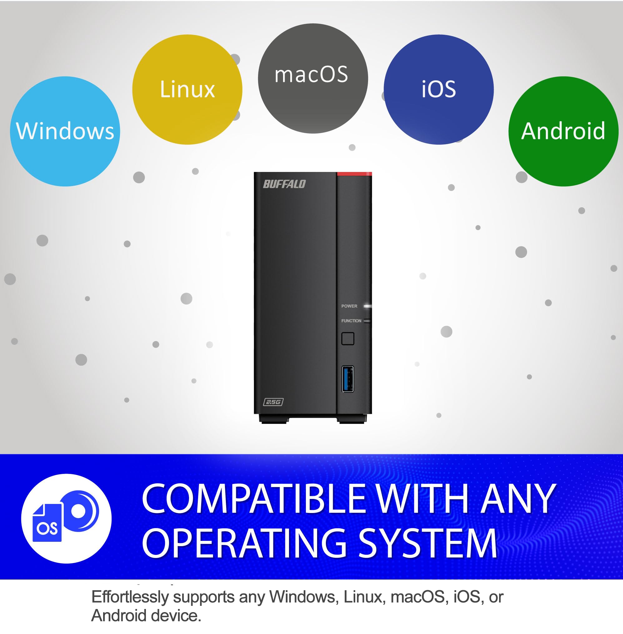 BUFFALO LinkStation 710 8TB 1-Bay NAS Network Attached Storage with Pre-Installed HDD | Secure Home Cloud & Network Storage Solution for Media Backup, File Sharing & Remote Access