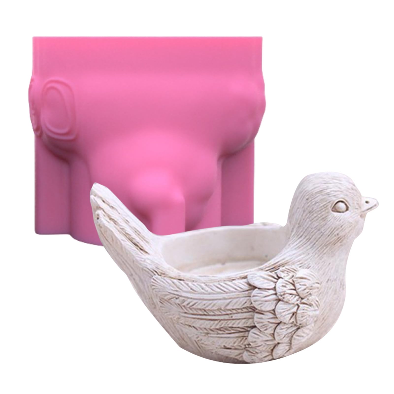 Little Bird Vase - Handmade Silicone Mold for DIY Flower Pots, Pen Holders & Succulent Planters - Epoxy Resin, Plaster, Cement & Clay Craft Molds - Perfect for Home Decor, Office Desk & Gift Making