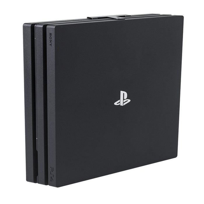 HIDEit 4P PlayStation 4 Pro (PS4 Pro) Vertical Wall Mount Bracket - Black Controller Bundle - Space Saving Gaming Setup for Bedroom, Living Room & Game Room