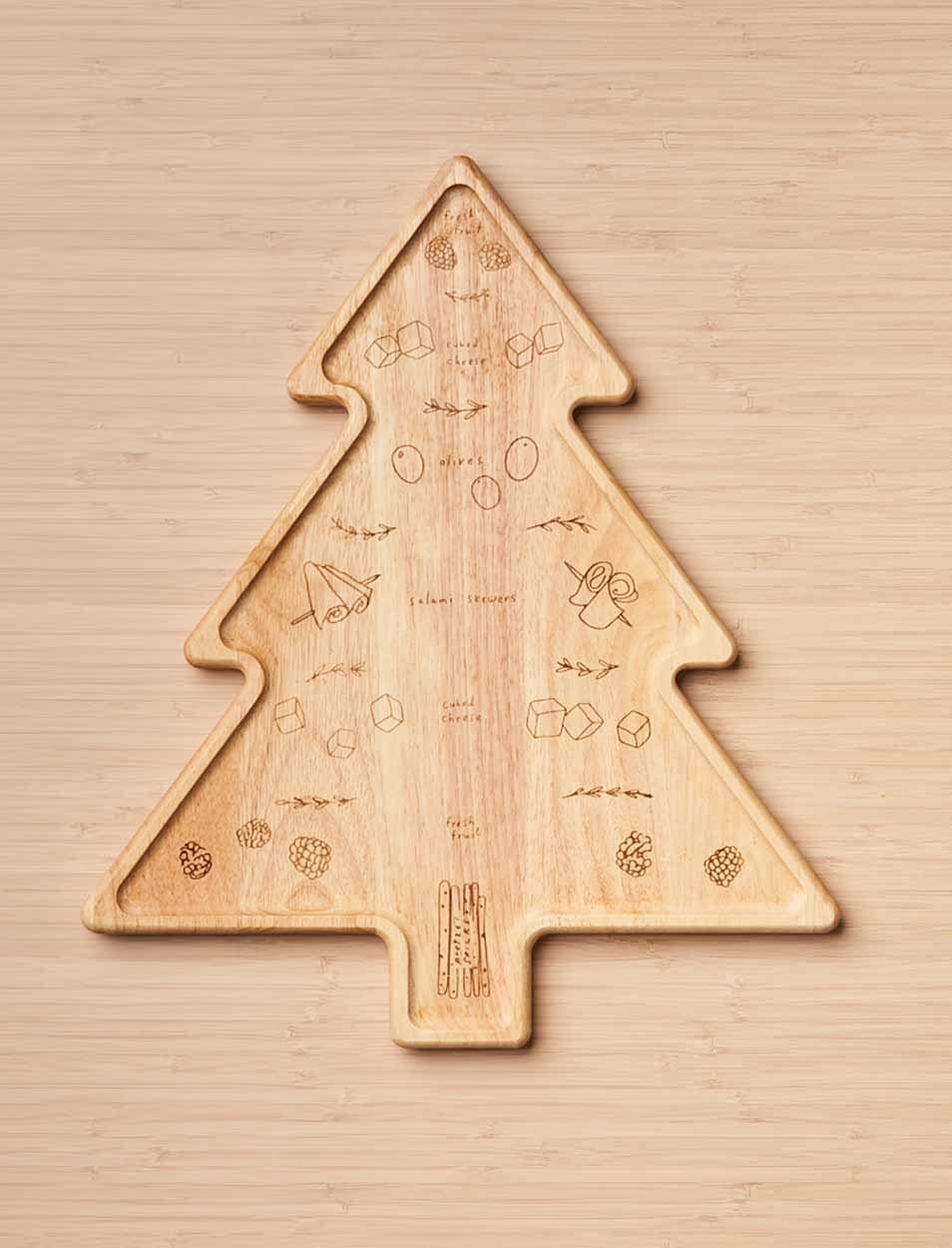 Meg Quinn CharcuteTree Charcuterie Board - 18 x 15.33 Inches Wooden Serving Tray for Cheese, Charcuterie & Appetizers - Perfect for Entertaining, Parties & Holiday Gatherings