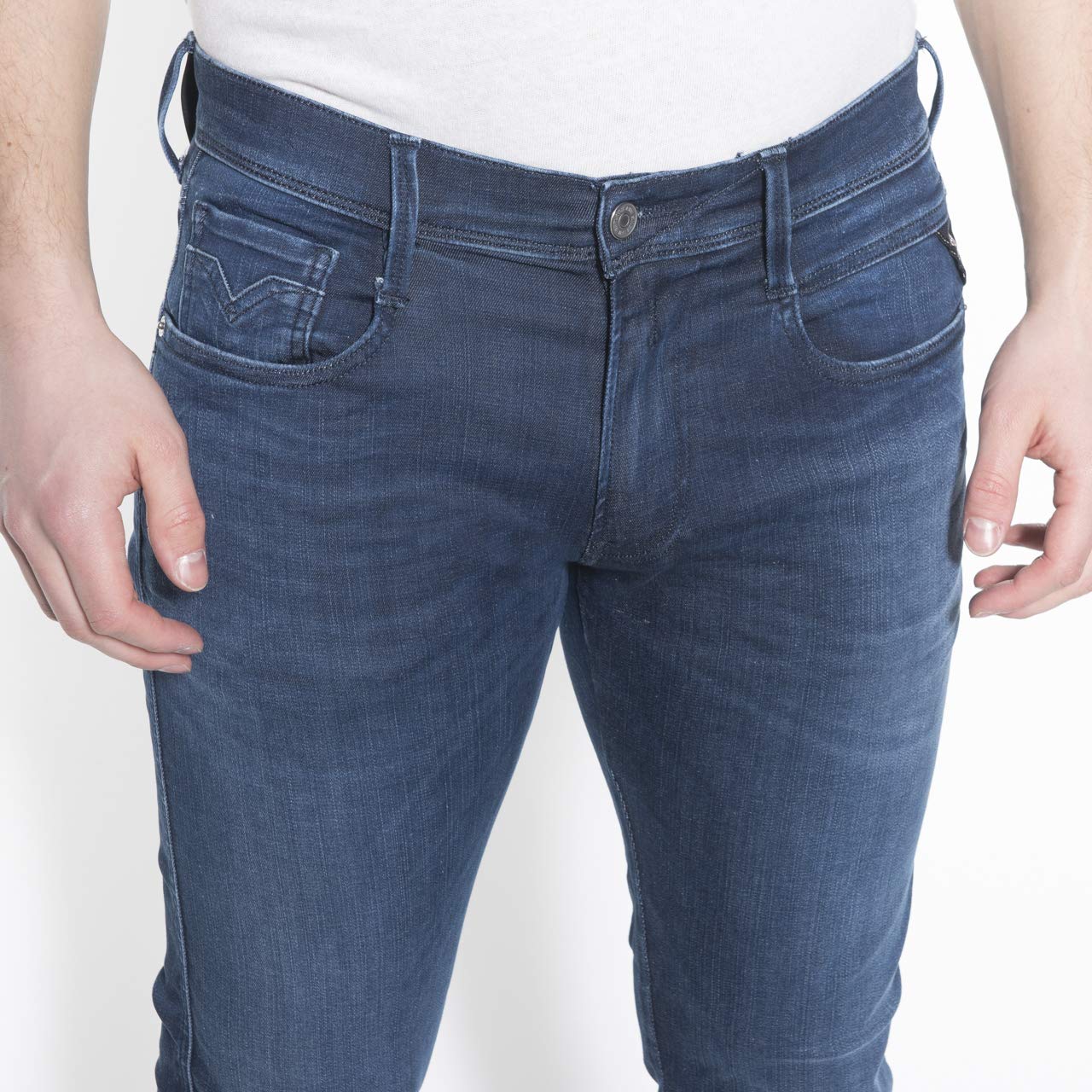 Replay Men's Slim Fit Single Jeans - Classic Blue Denim Pants for Casual Wear & Everyday Style | Perfect for Work, Outings & Date Nights