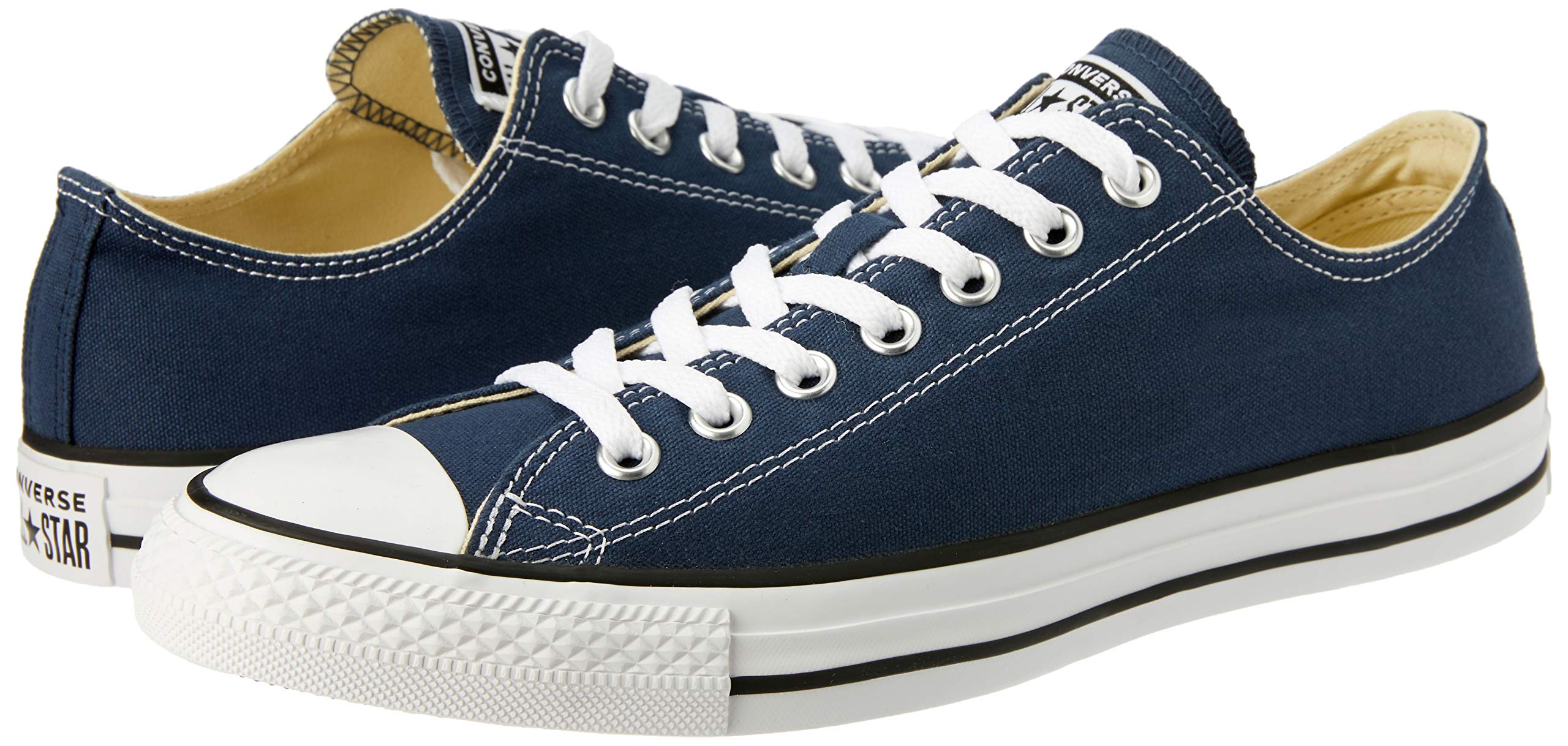 Converse Chuck Taylor All Star Low Top Sneakers - Classic Navy Canvas Shoes for Women & Men (Size 10 Women/8 Men) - Perfect for Casual Wear, Street Style & Everyday Comfort