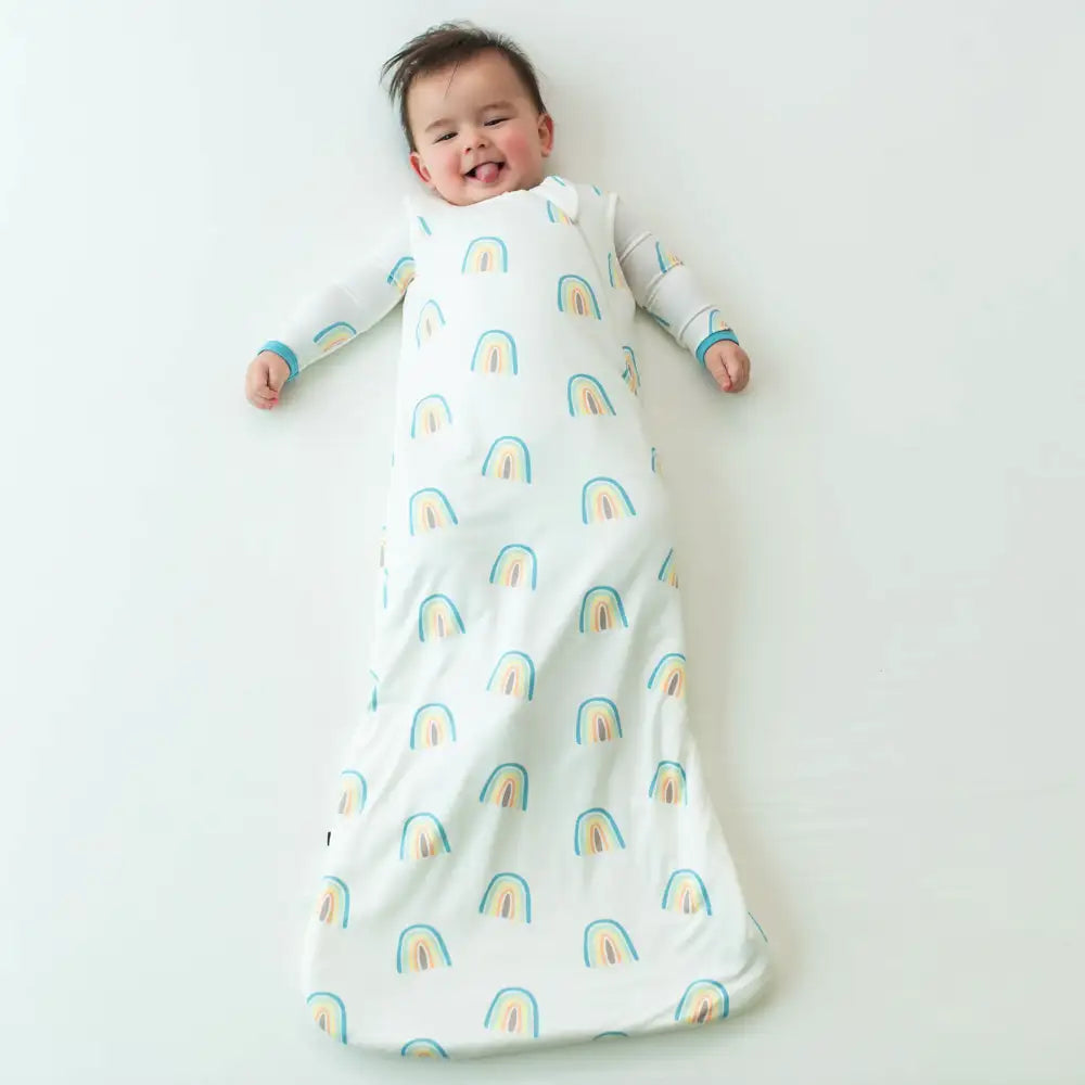 Kyte Baby 1.0 Tog Sleep Sack - Soft Cotton Baby Sleeping Bag for Newborns & Infants (Makai Rainbow Print) - Perfect for Nursery, Daycare & Overnight Sleep