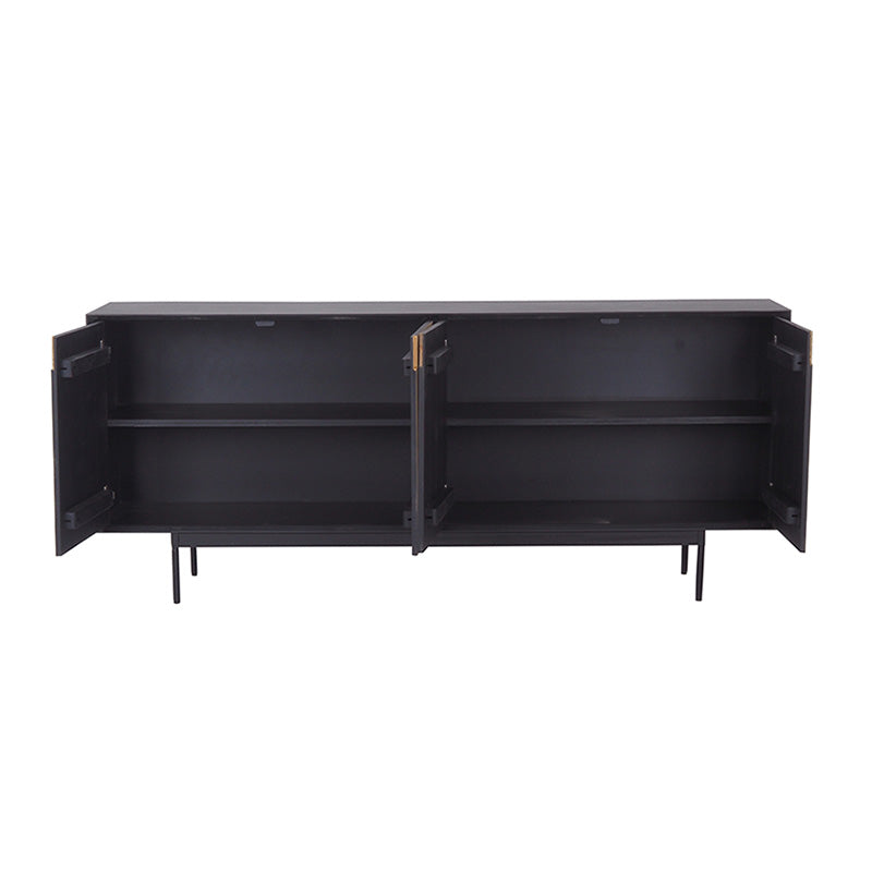 RADLEY 180 cm Solid Mango Wood Sideboard - Natural & Black Finish for Living Room, Dining Room, or Hallway Storage