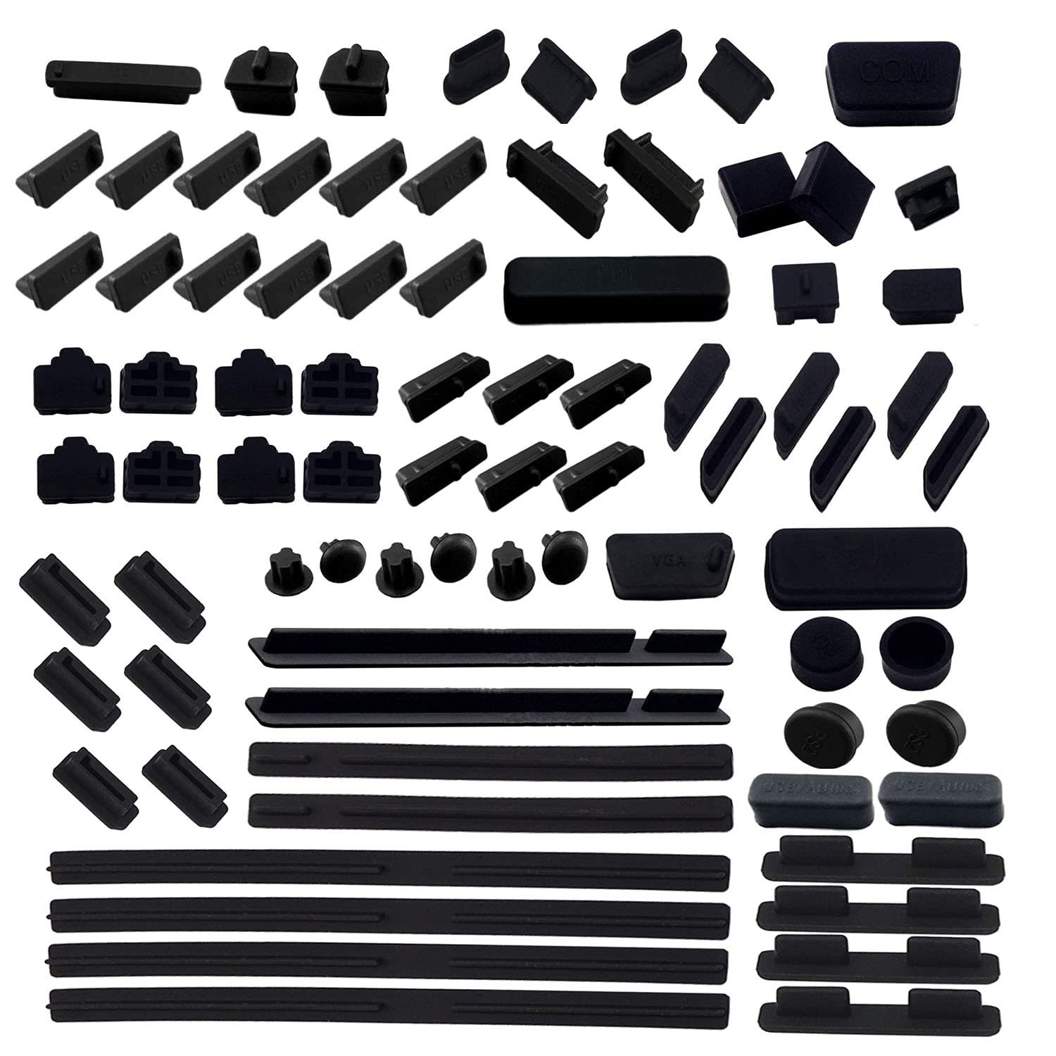 80 PCS Universal Computer Laptop & Motherboard Anti-Dust Plugs, 25 Types Port Covers for PC, Laptop, Gaming Setup & Home Office - Not Compatible with MacBook