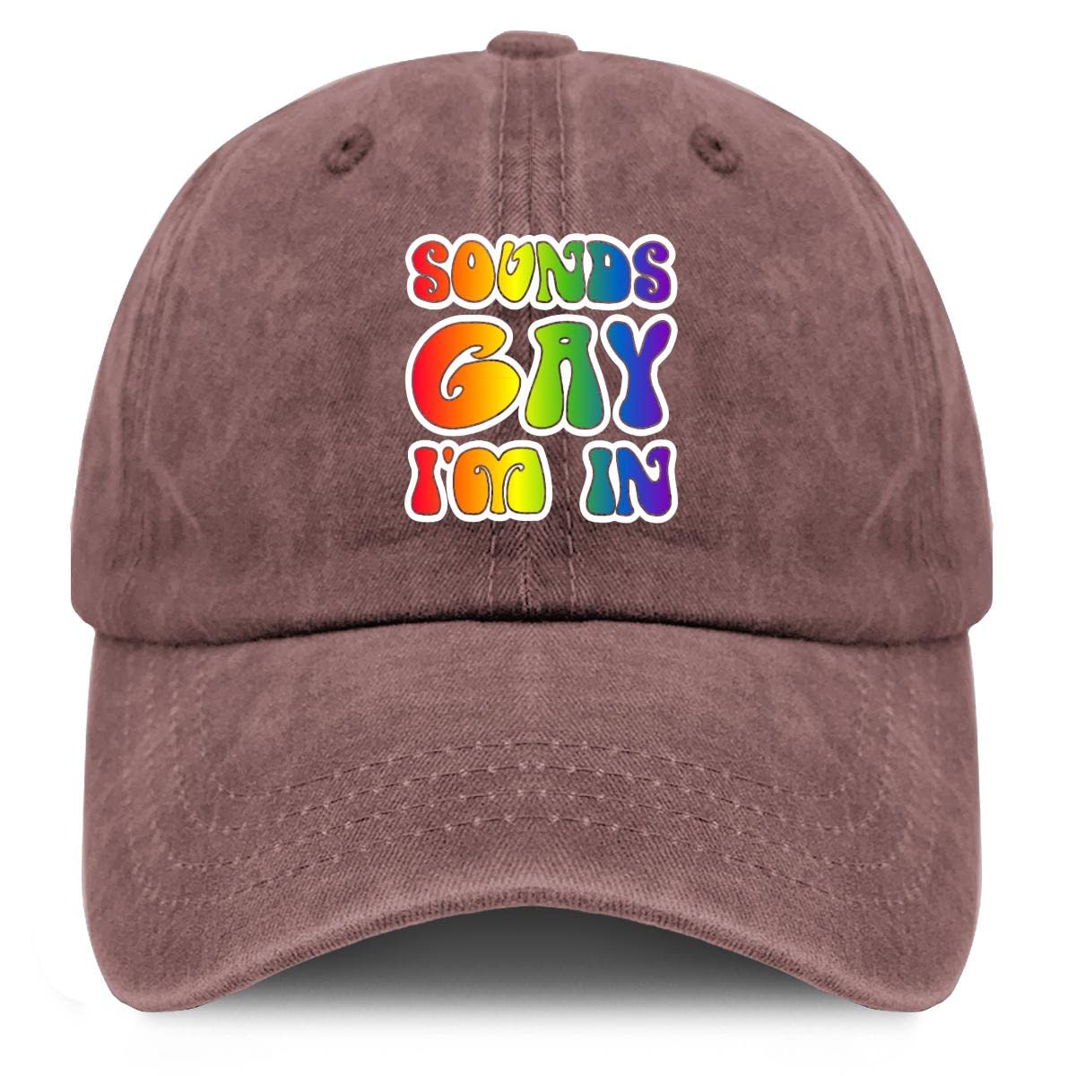 Vintage Adjustable Cotton Hats for Men - Pride Rainbow Design, Perfect for Fishing, Outdoor Activities & Casual Wear