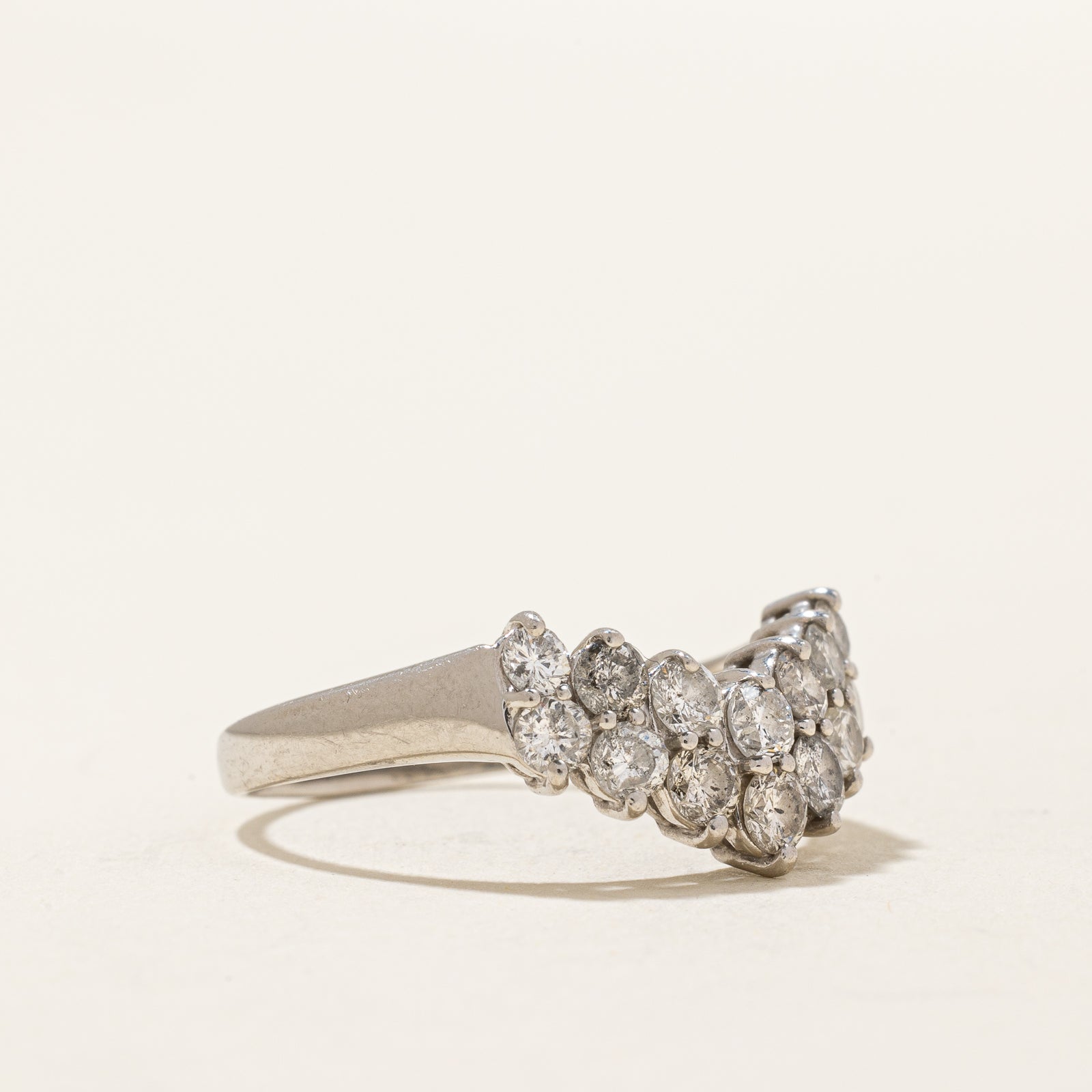 1.00ctw Diamond Chevron Ring for Women - Size 7 | Elegant Wedding, Engagement & Anniversary Jewelry Gift