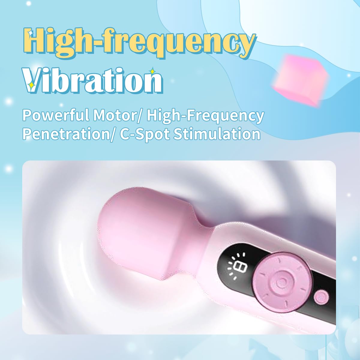 **56-Speed Pink Whale Magic Wand Vibrator for Women - Waterproof Clitoral Stimulator with LCD Display & 56 Pleasure Modes - Adult Sex Toy for Couples, Solo Play & Relaxation**