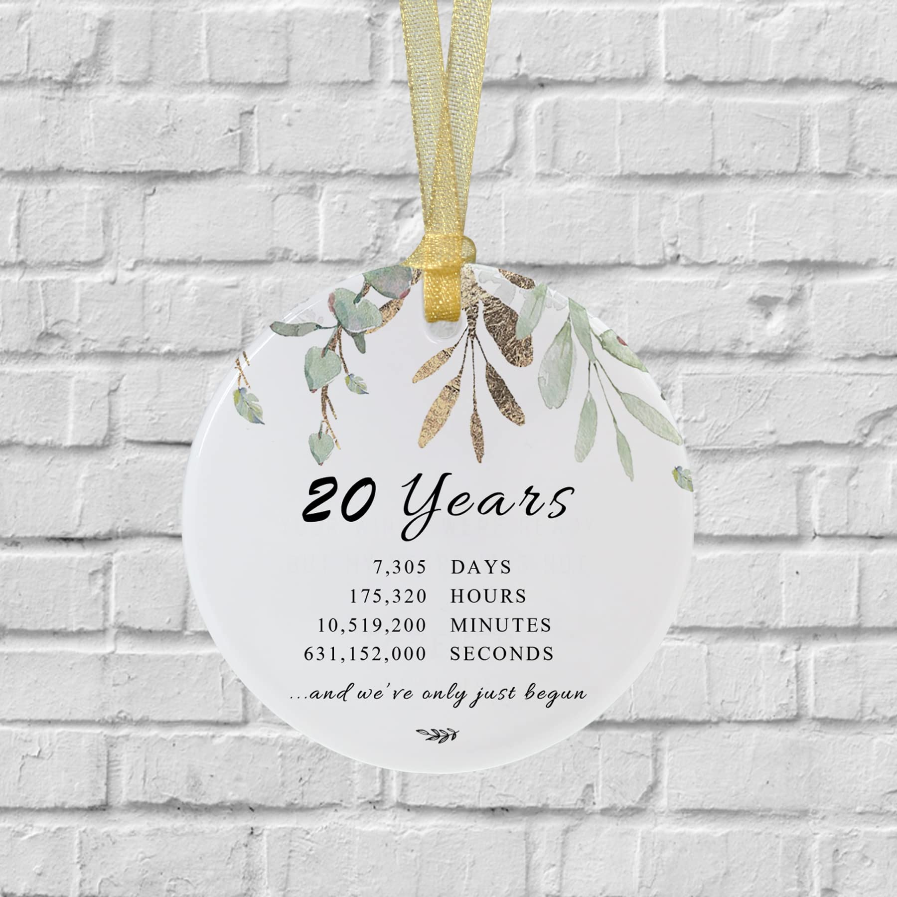 20th Anniversary Ornament for Couples - Home & Wedding Decor Gift