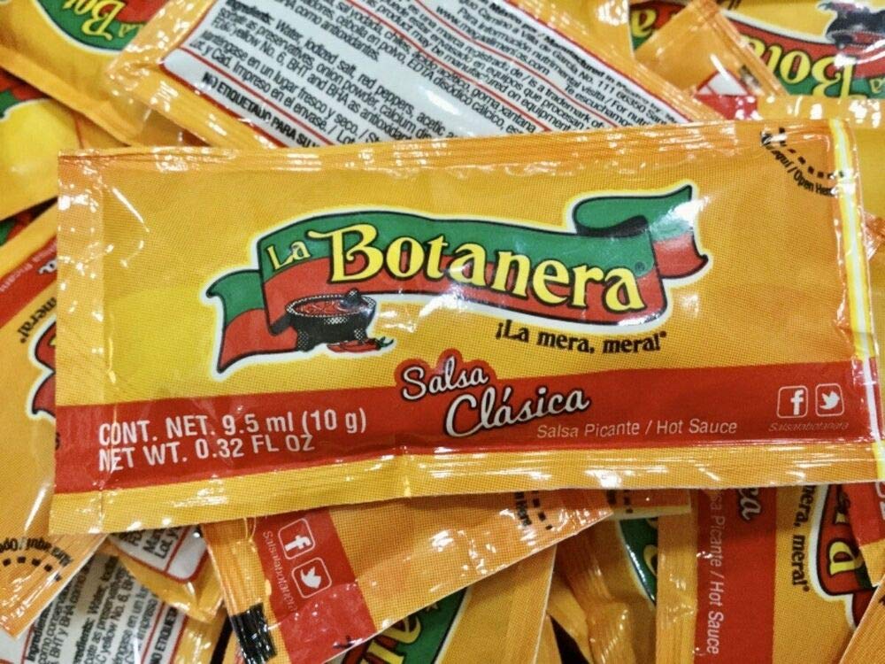 50 Packets of Spicy Salsa Botanera Clasica Hot Sauce - 10g Each | Perfect for Tacos, Nachos, Burritos & Mexican Food Lovers