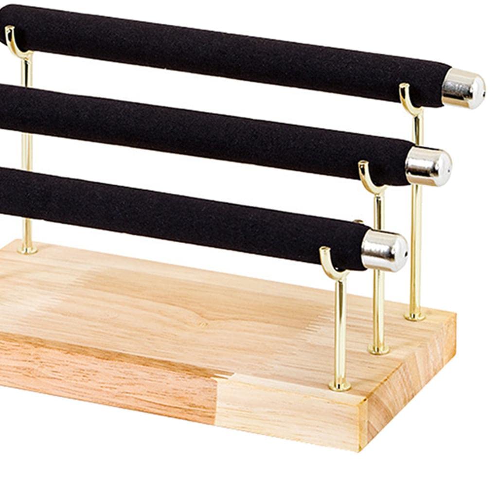 Yiju Velvet Bracelet Holder Jewelry Organizer - Detachable Bracelet Stand for Necklaces & Watches - Black Velvet Jewelry Display for Dresser, Vanity & Travel (Black)