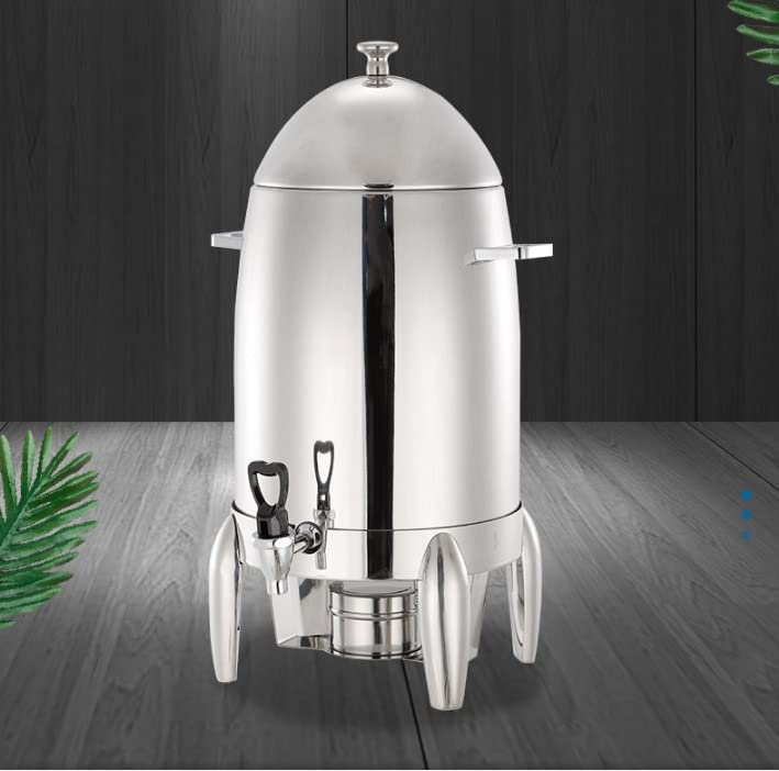 5 Gallon Stainless Steel Commercial Coffee Chafer Urn with Chrome Accents - Hot Beverage Dispenser with Lid for Catering, Buffets & Events - Keeps Coffee, Tea & Hot Chocolate Warm for Hours