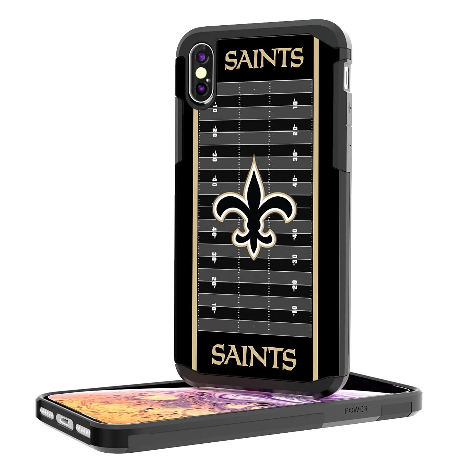 New Orleans Saints iPhone Rugged Case with Field Design - Durable Protection for iPhone 14/13/12/11 Pro Max - Perfect for Football Games, Tailgating & Saints Fan Gifts