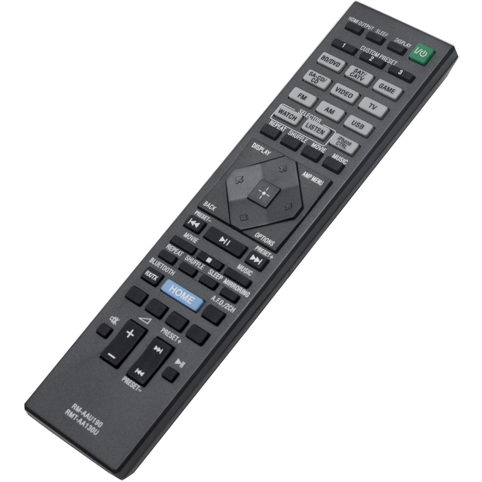 Sony STR-DH550 STR-DH750 STRDN1060 STRDN860 STRDH550 STRDH750 STR-DN1060 STR-DN860 Replacement Remote Control RMT-AA130U RM-AAU190 - Compatible with Home Theater AV Receiver for Seamless Entertainment Experience