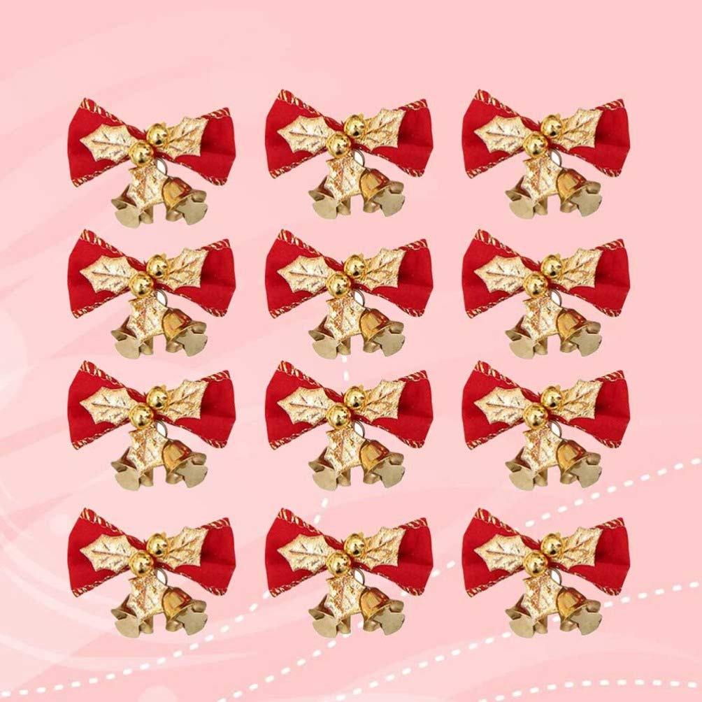 Rustic Craft Bows 24pcs - Tree Ornaments & Wedding Decor for Christmas Wreaths