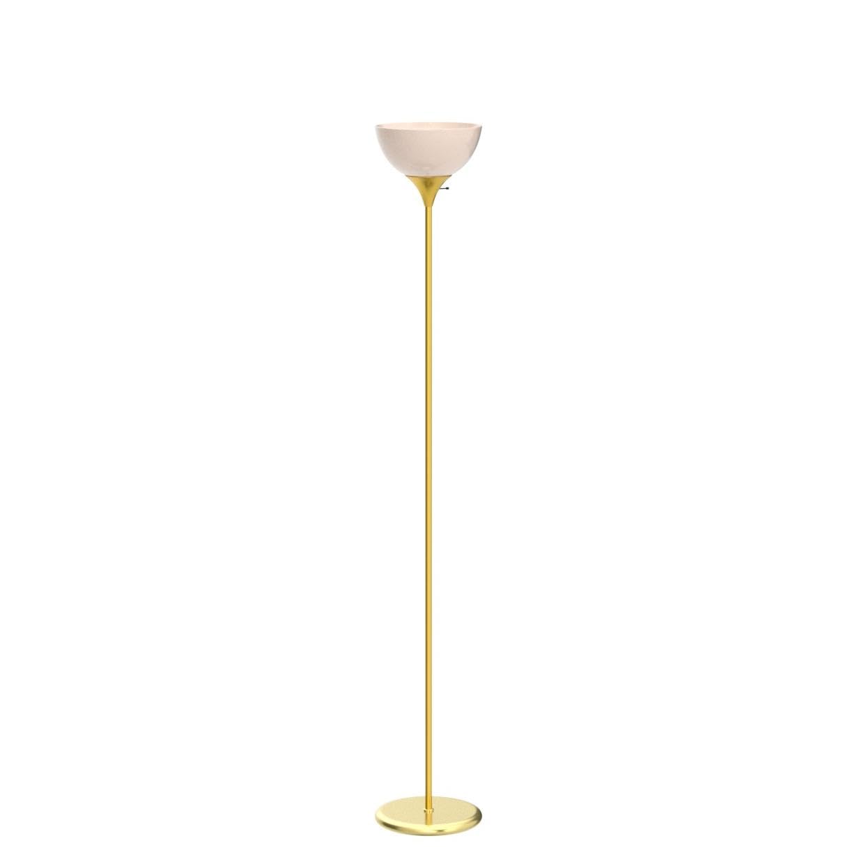 Brightech Sky Dome Dimmable LED Floor Lamp - Adjustable Torchiere Standing Light for Living Room, Bedroom & Office - Tall Reading Lamp with Brass/Gold Finish - Perfect for Night Reading, Working & Home Decor